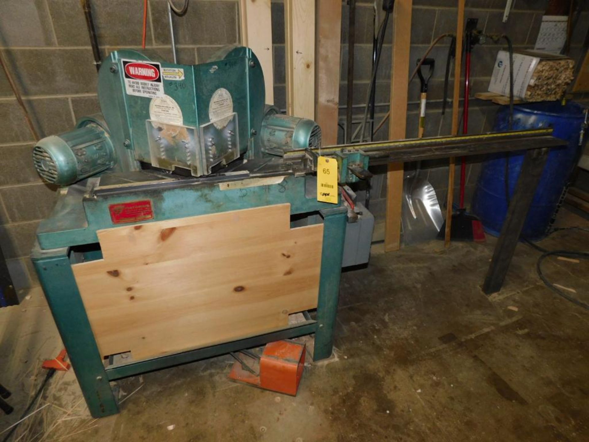 Pistorius Notcher, Model MN-100, S/N 72182, Twin 1.5 HP Down Acting Saw Heads, Foot Pedal, 52" Stock - Image 5 of 9