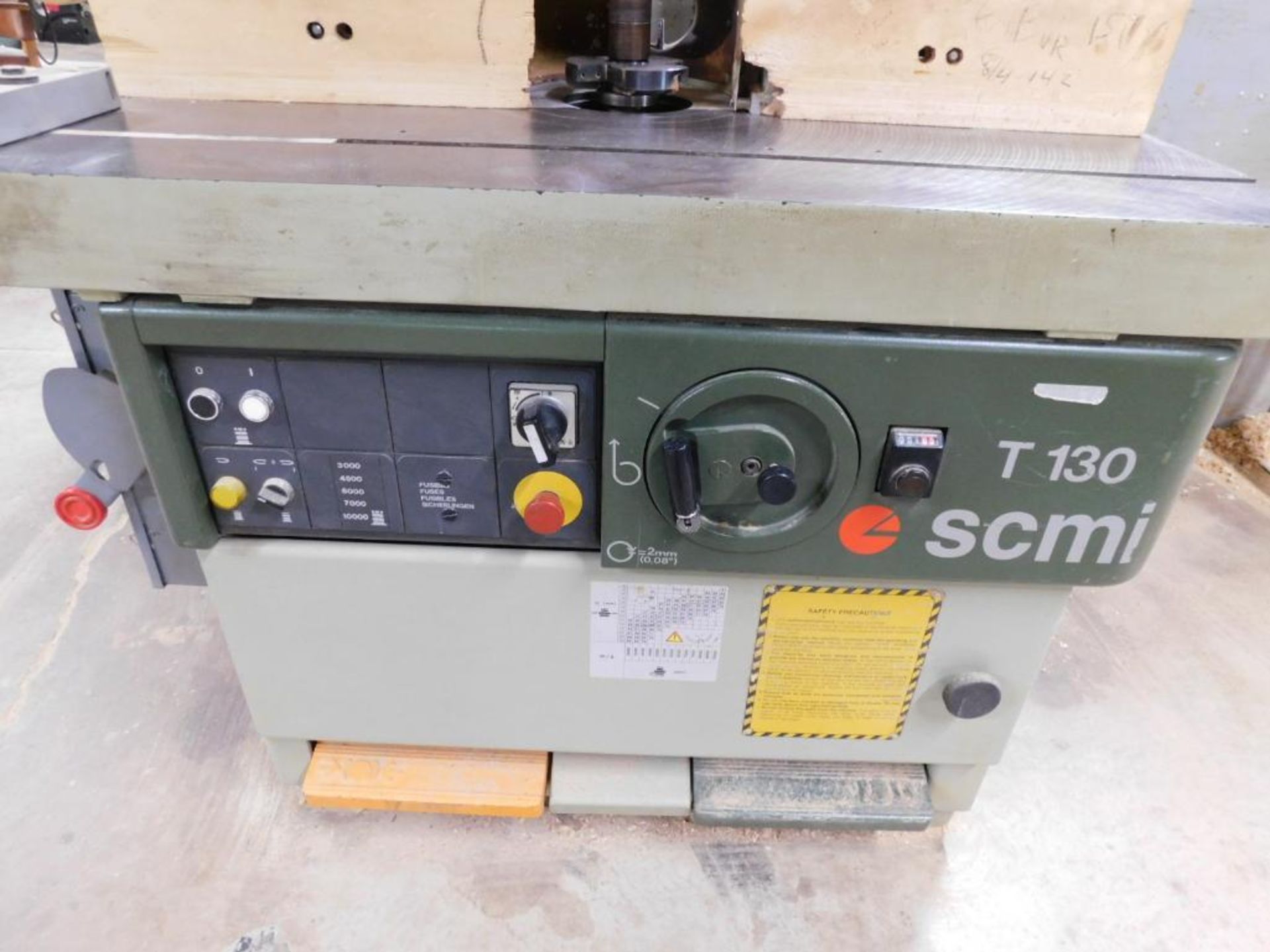 SCMI Moulder/Shaper, Model T-130N, S/N AB/105698, Analog Control, T-Slot Table, Delta Swing Away Pow - Image 2 of 10