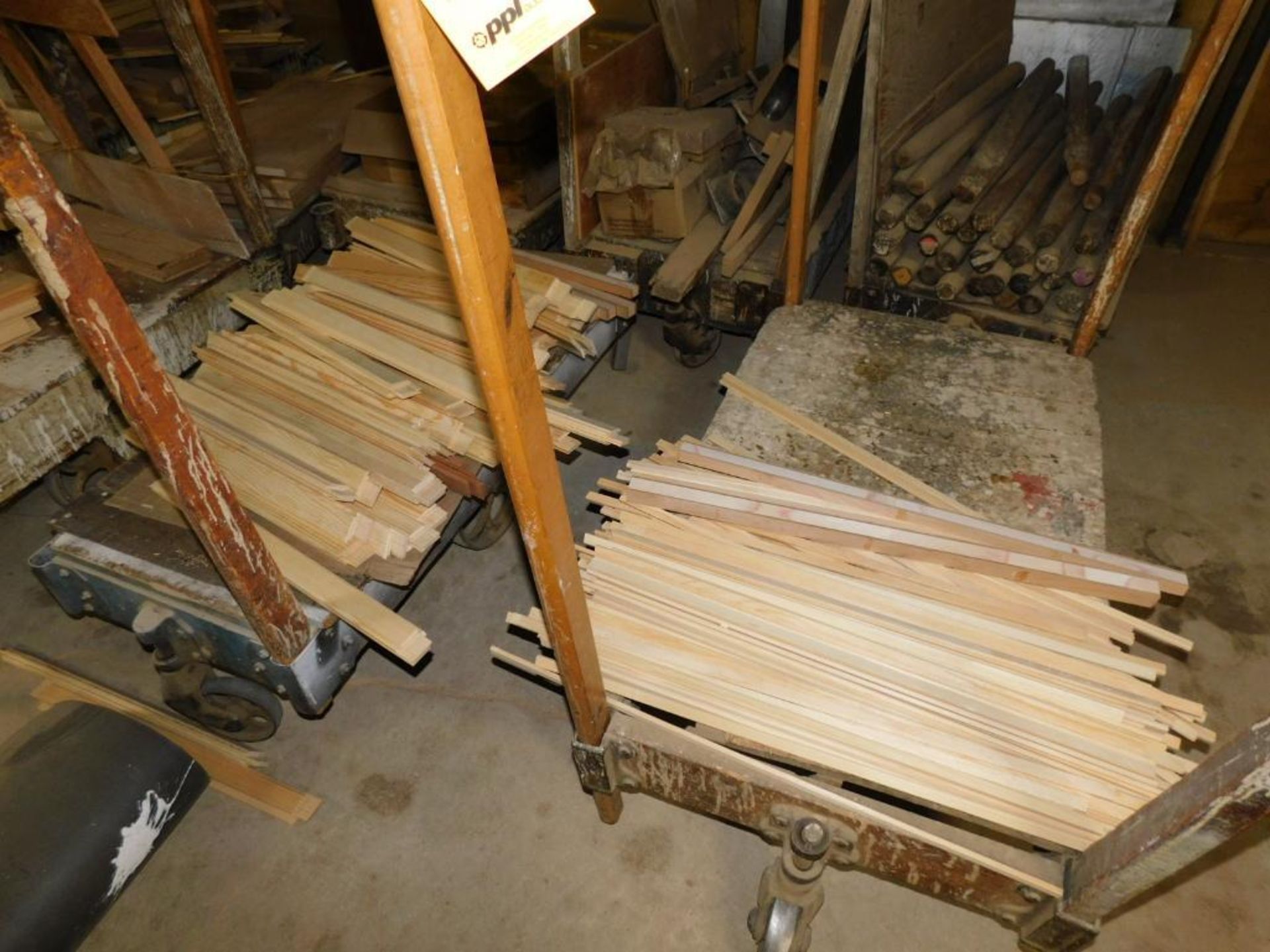 LOT: (9) Rolling Shop Carts w/Assorted Wood Components - Image 5 of 6