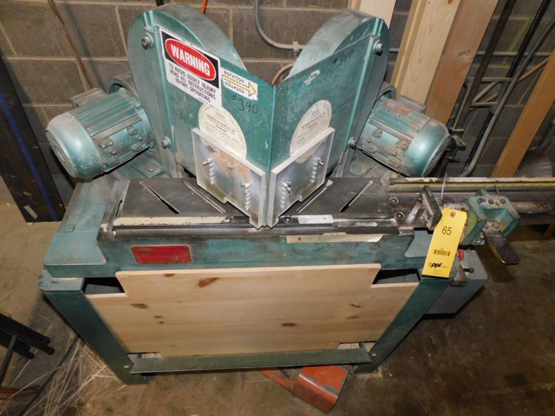 Pistorius Notcher, Model MN-100, S/N 72182, Twin 1.5 HP Down Acting Saw Heads, Foot Pedal, 52" Stock - Image 7 of 9