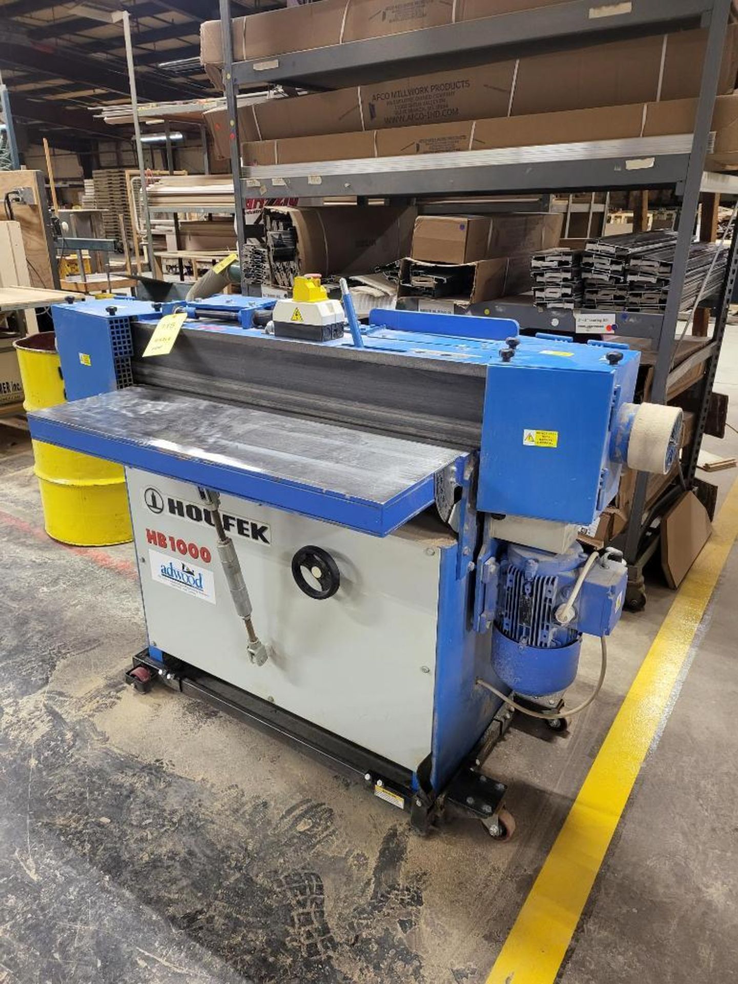 Houfek Double Side Edge Sander, Model HB-1000, S/N 606 (2007), 30 HP, Tilting Push Guide