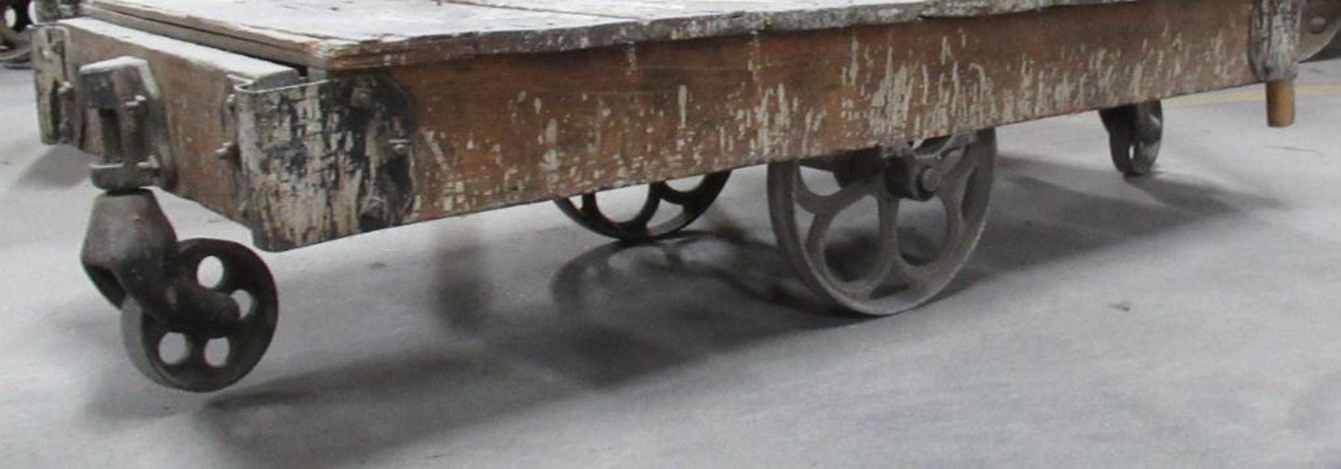 LOT: (16) Vintage Steel Wheel Zero Turn Carts w/Assorted Wood - Image 9 of 9