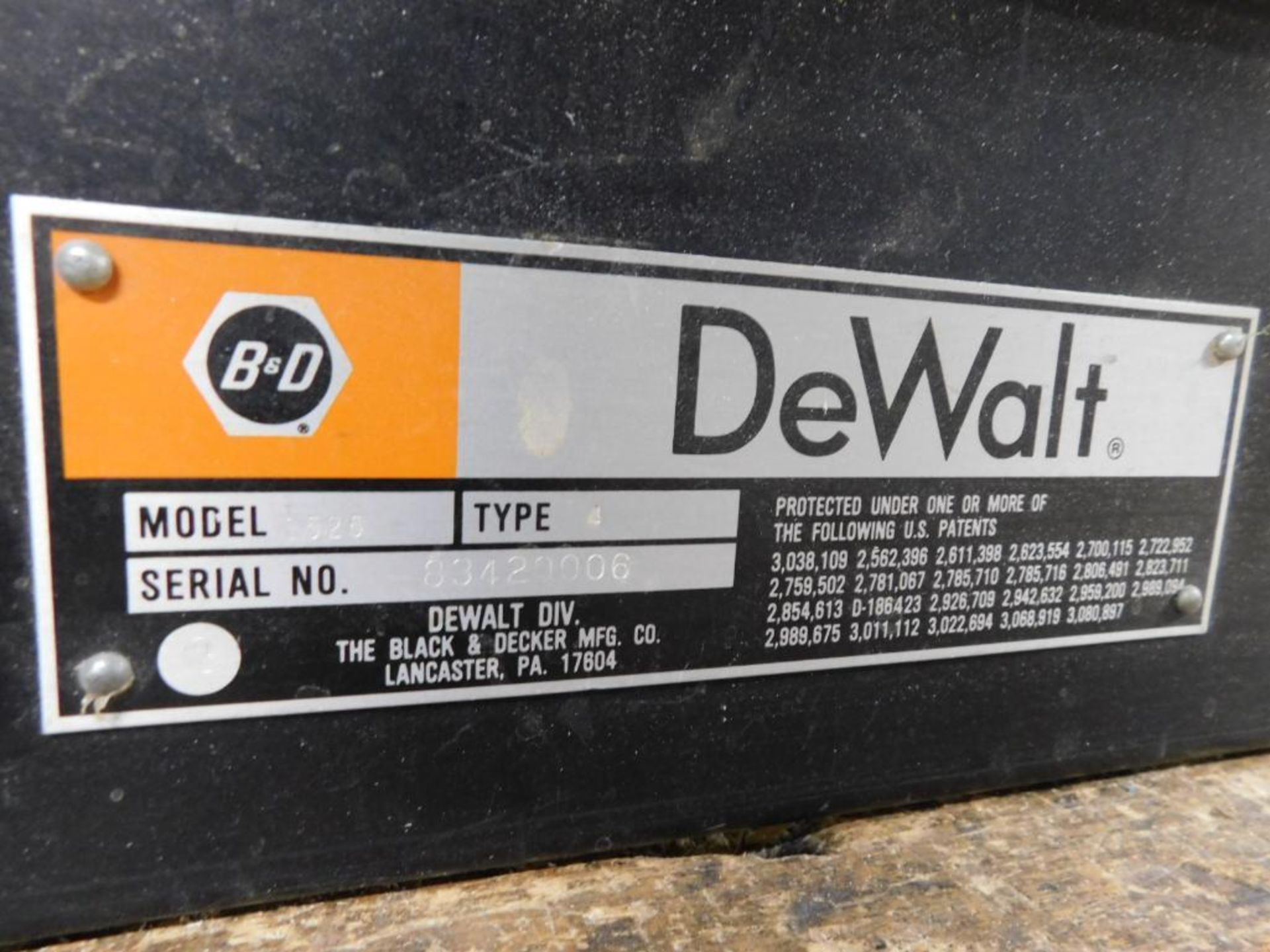 Dewalt Radial Arm Saw, Model 3526, S/N 83420006, 24" Throw, 14" Blade - Image 6 of 7