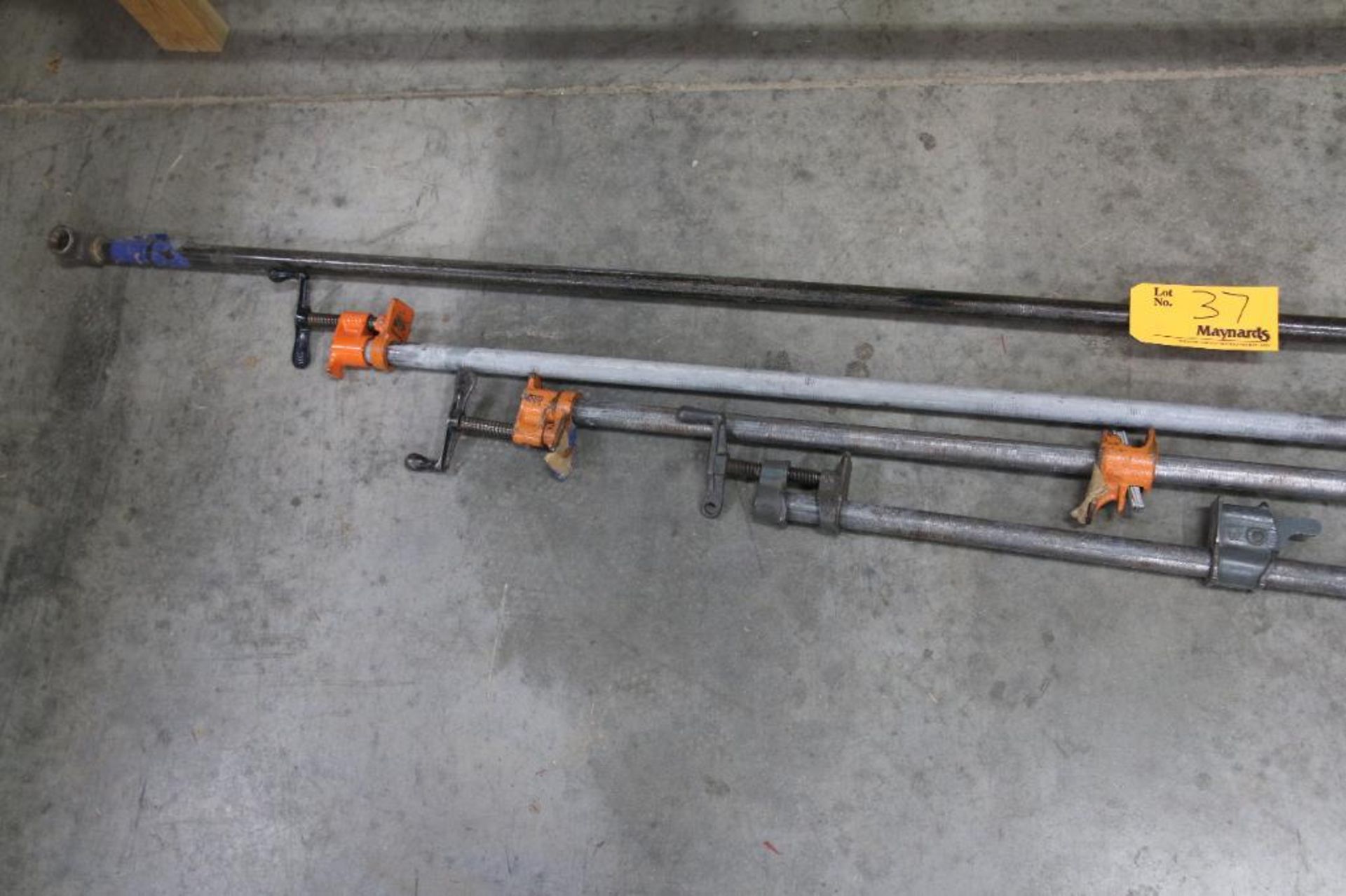 LOT: (4) Wood Clamps on Metal Bars - Image 3 of 3