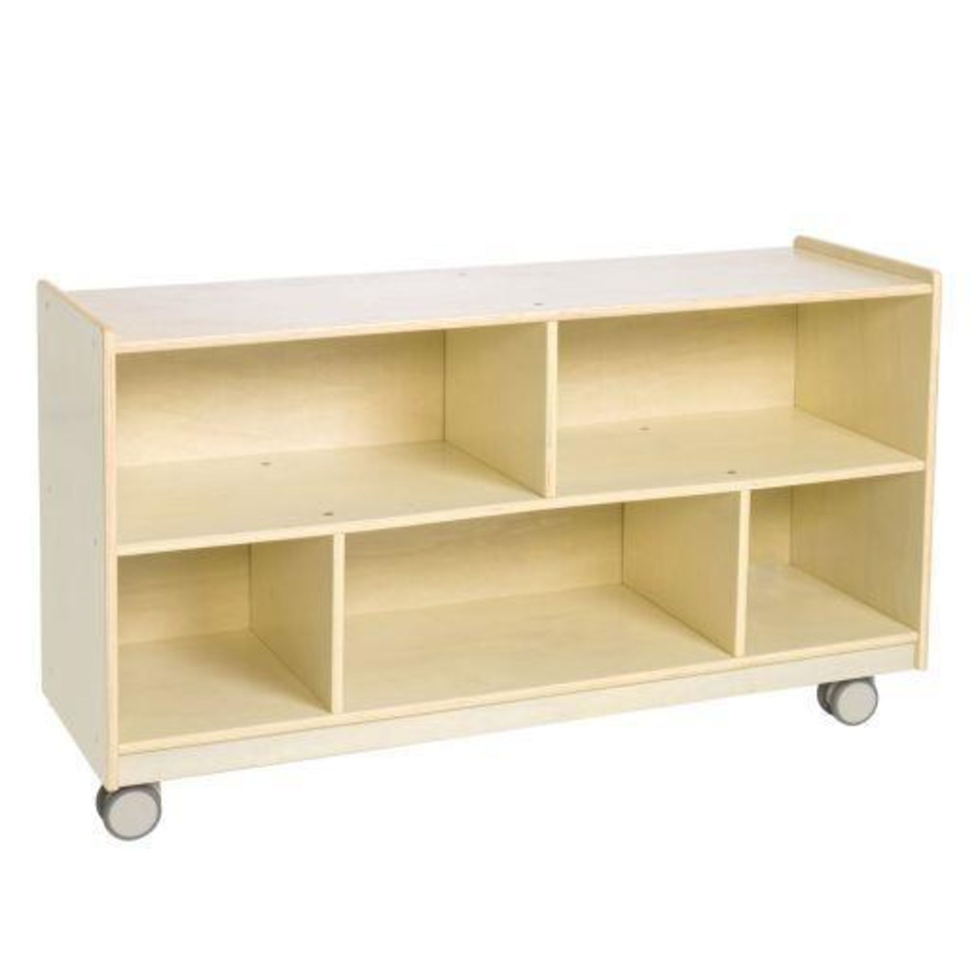 LOT: (9) Children's Factory Single Toddler 2-Shelf Mobile Storage, Similar to Picture but has Caster