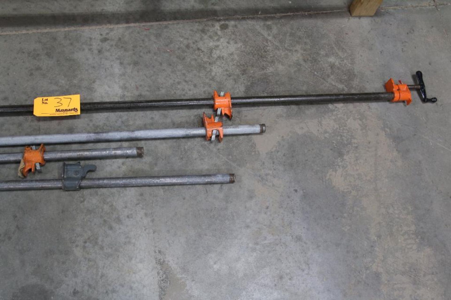 LOT: (4) Wood Clamps on Metal Bars - Image 2 of 3