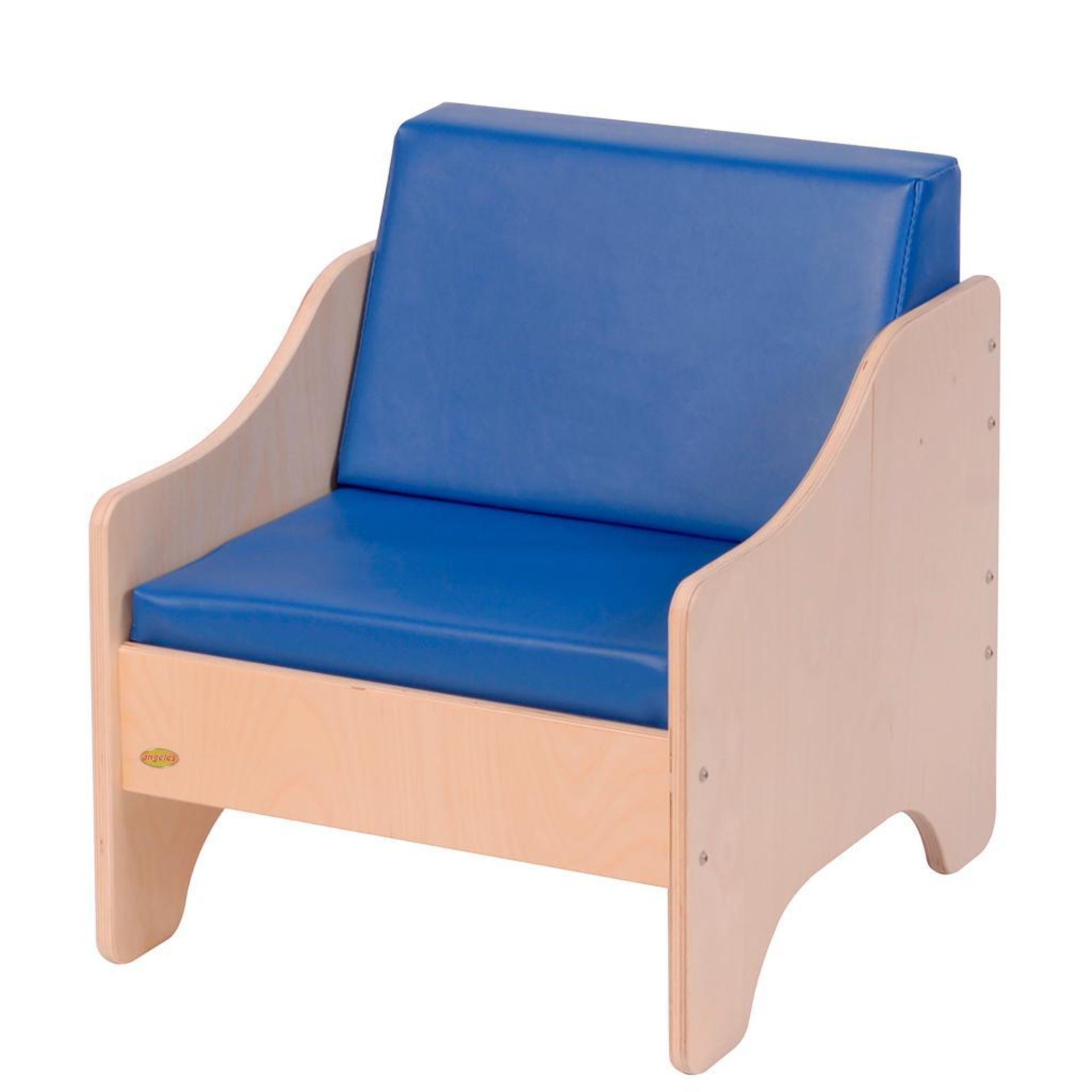 LOT: (14) Children's Factory Chair with Blue Cushions