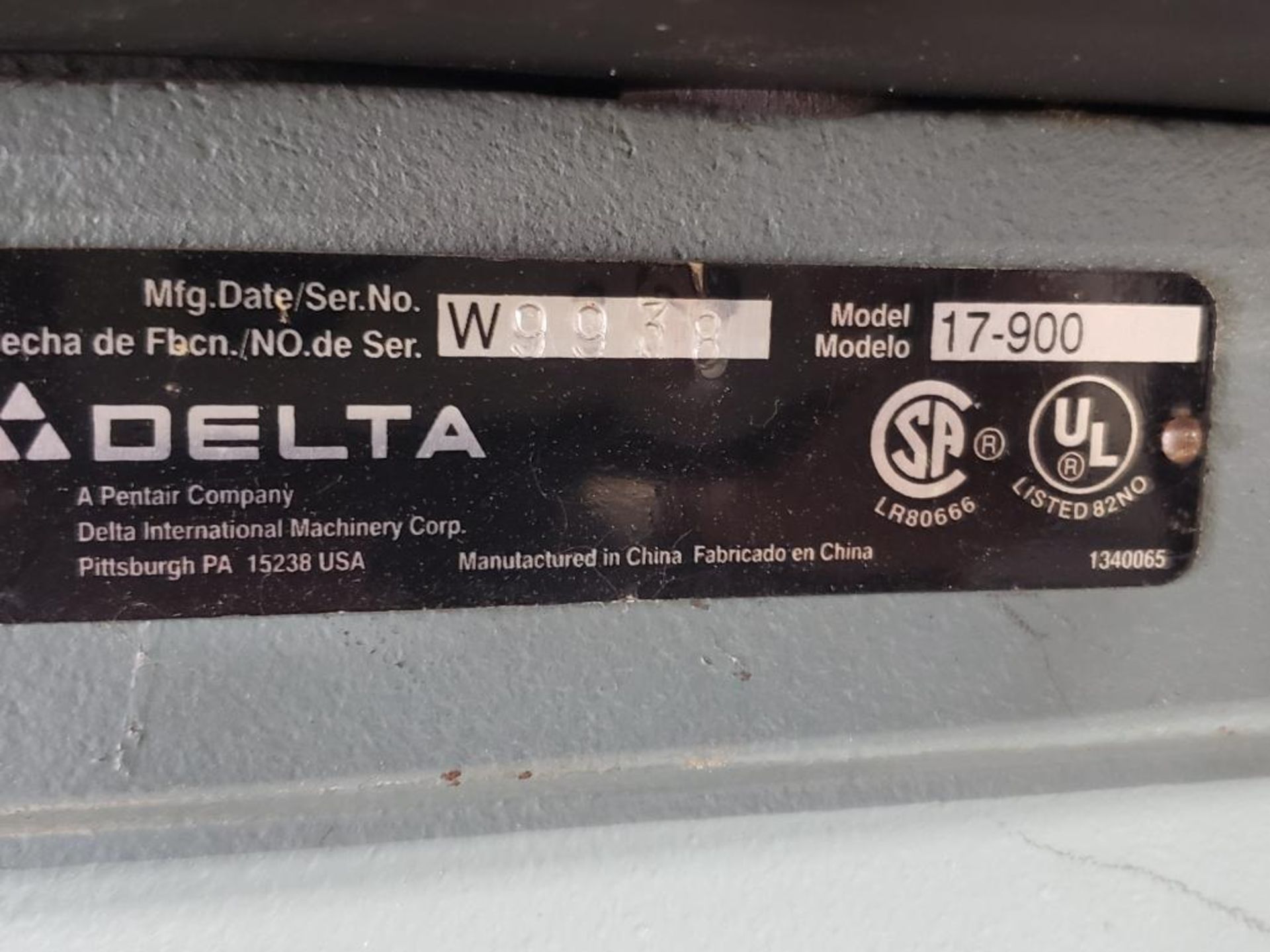 Delta 17-900 16.5" Drill Press, S/N W9938 - Image 3 of 3