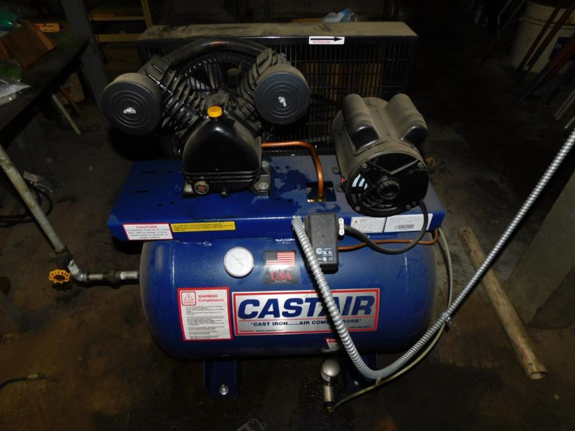 Castair C213H50 Air Compressor, 2 HP, 30-Gallon, S/N 12041813155