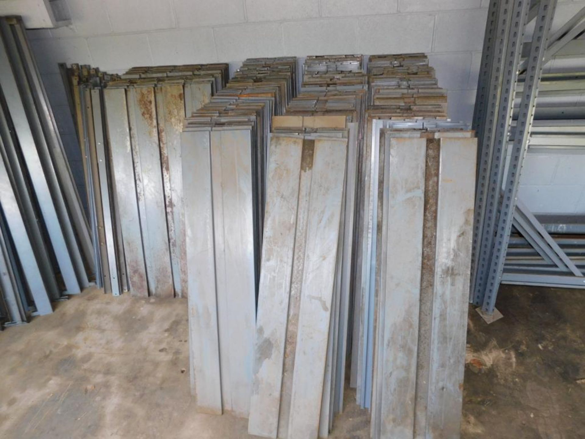 LOT: Assorted Disassembled Racking, (6) 8' Uprights, (8) 6' Uprights, 5' & 8' Crossbars, Decking - Image 3 of 7