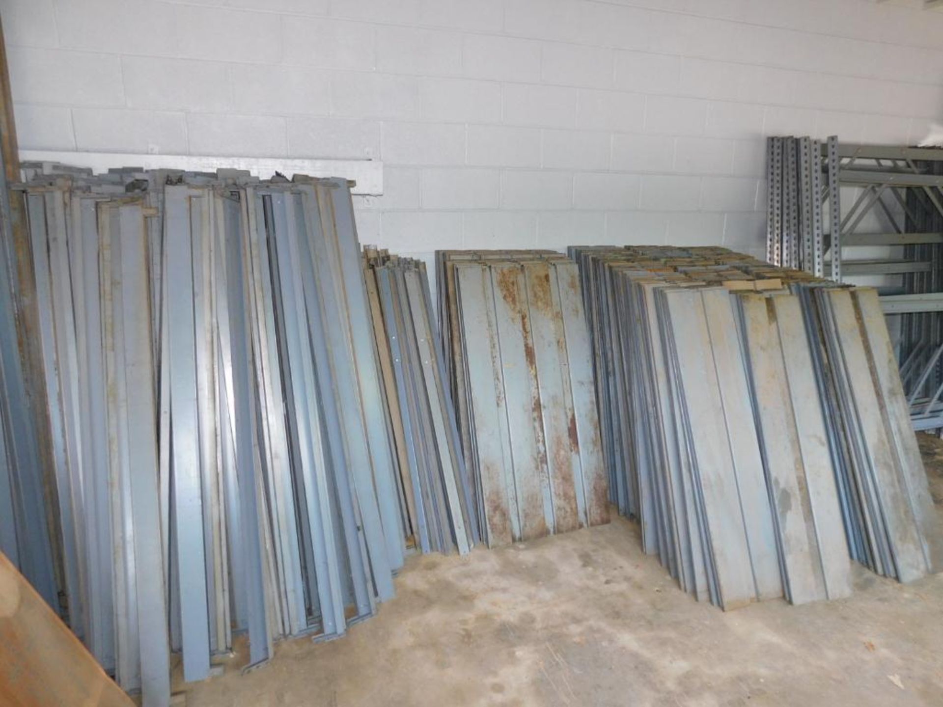 LOT: Assorted Disassembled Racking, (6) 8' Uprights, (8) 6' Uprights, 5' & 8' Crossbars, Decking - Image 7 of 7