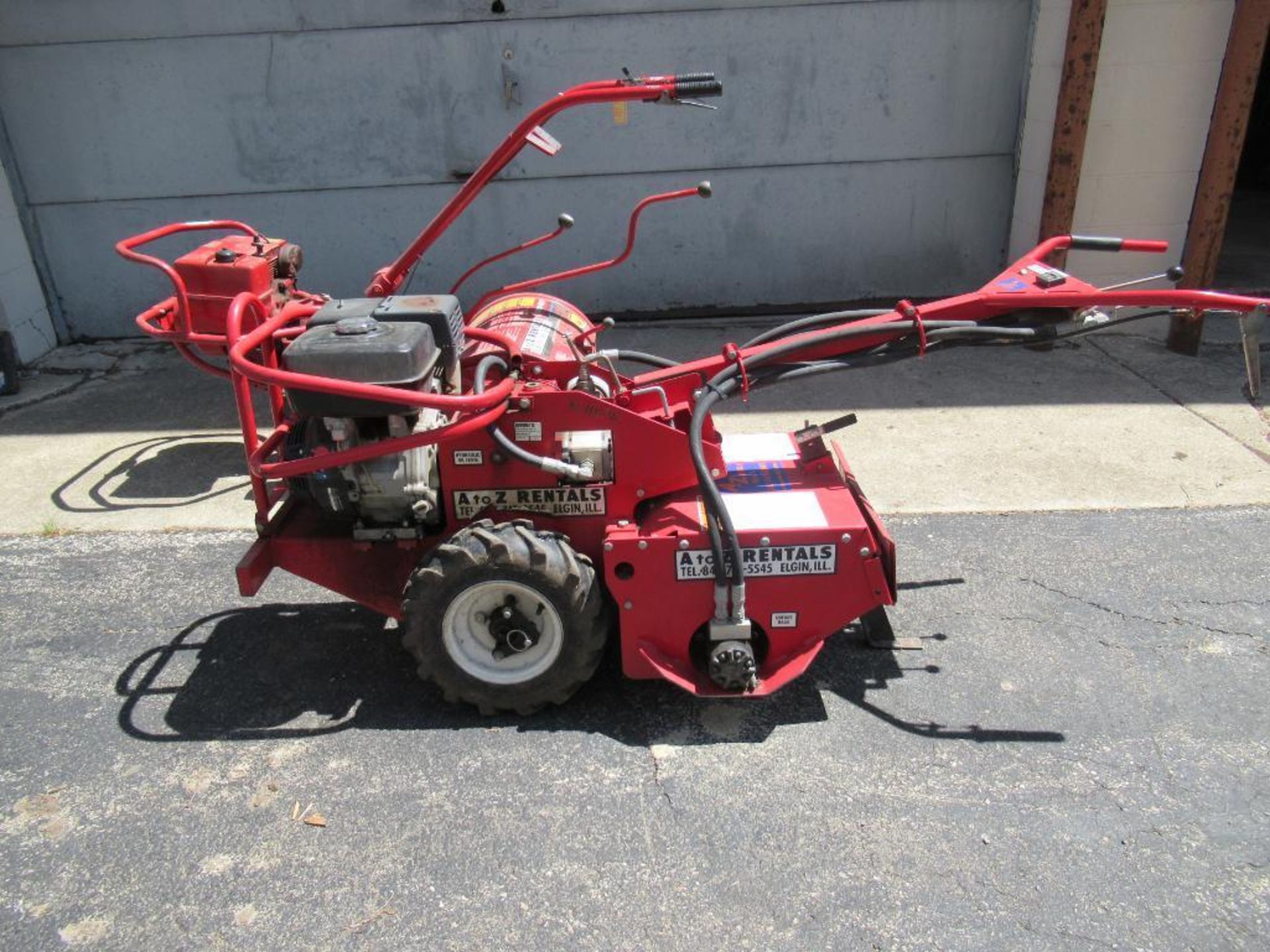 Barreto 918 Hydraulic Rear Tine Tiller, Honda GX270 Gas Motor, 9 HP, 180 Hours Indicated