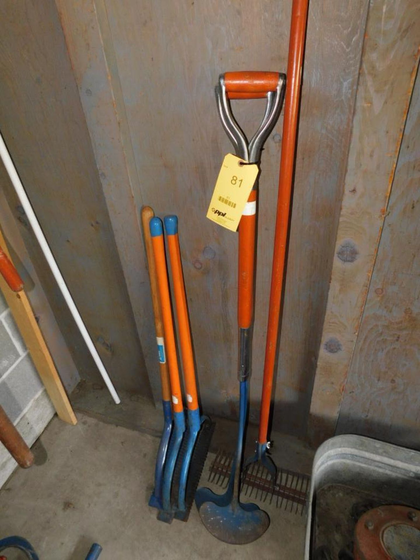 LOT: (3) Weed Wackers, (2) Sod Lifters, Garden Rake