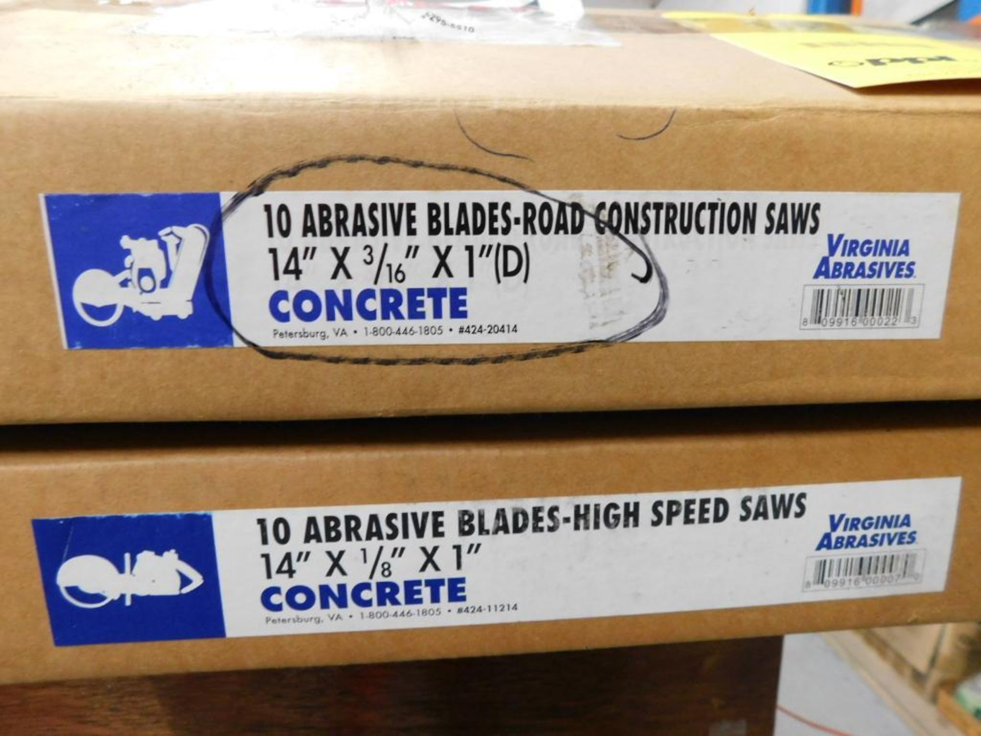 LOT: Box of (10) 14" x 3/16" x 1", Box of (10) 14" x 1/8" x 1" Concrete Cutting Discs - Image 2 of 3