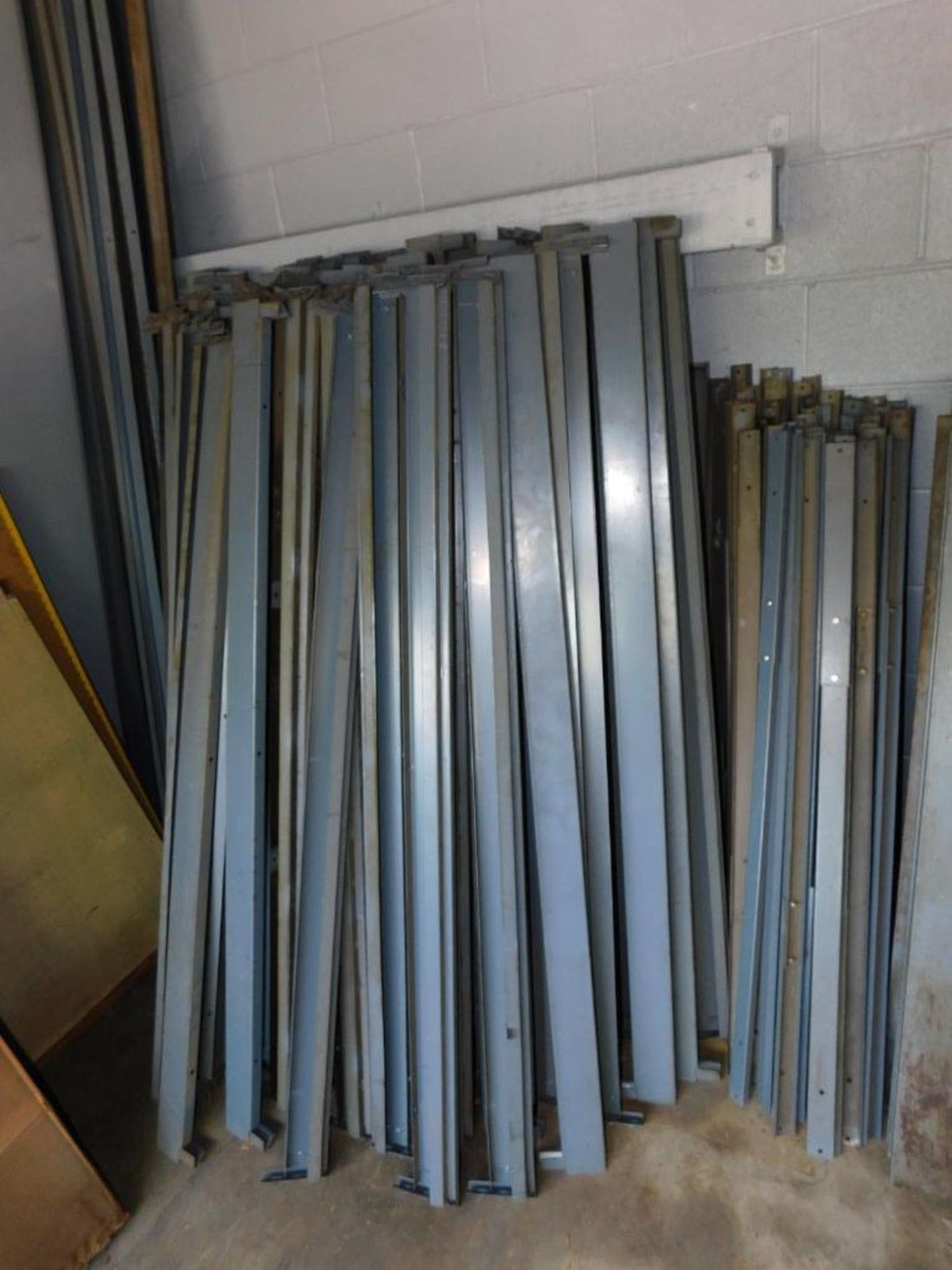 LOT: Assorted Disassembled Racking, (6) 8' Uprights, (8) 6' Uprights, 5' & 8' Crossbars, Decking - Image 5 of 7