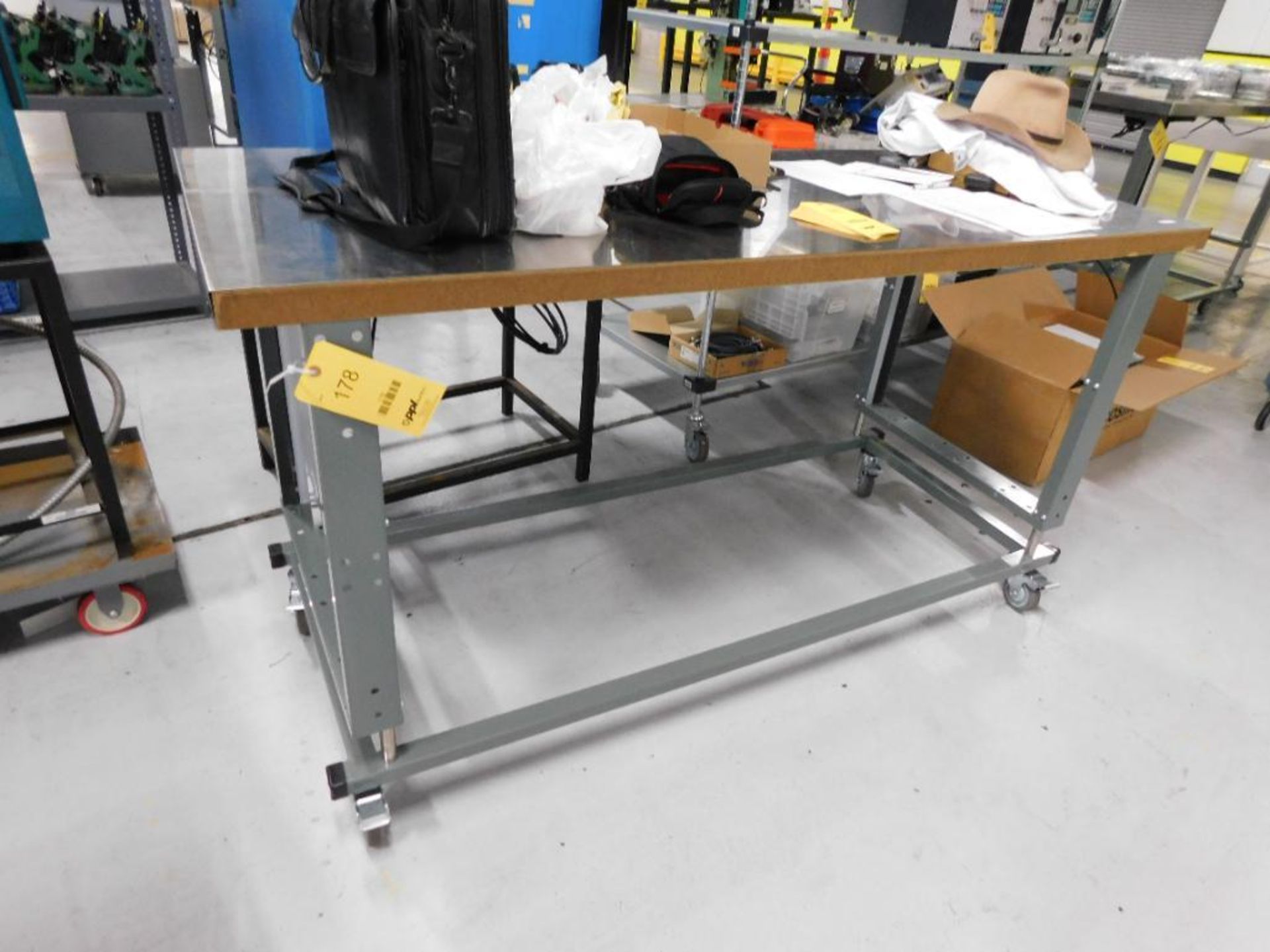 30" x 72" Rolling Electric/Hydraulic Stainless Top, Lift Table (DELAYED REMOVAL, CONTACT SITE MANAGE