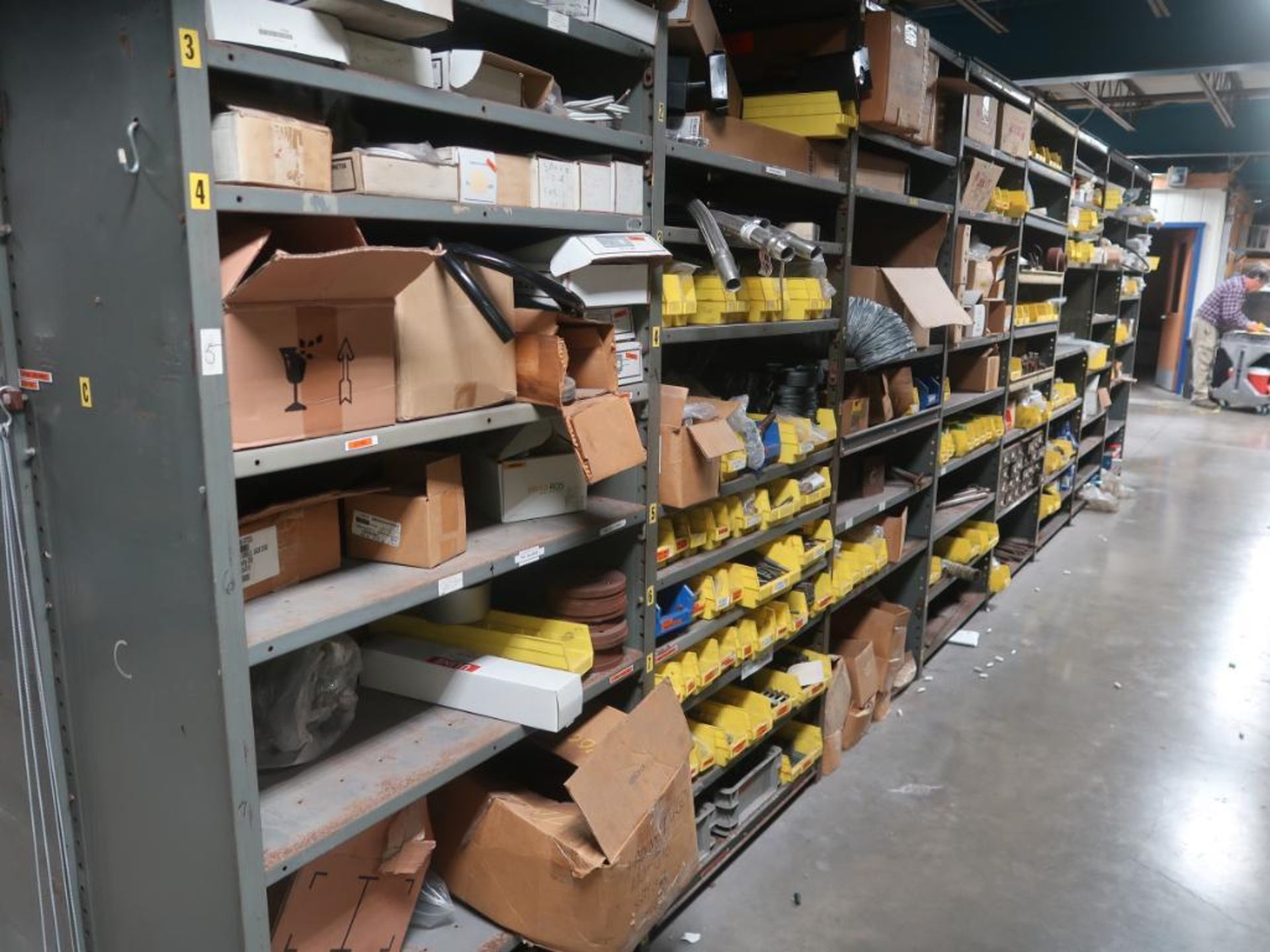 LOT: Contents of (8) Rows of Shelving Units, Includes Machine, Conveyor, Maintenance Parts, as Marke - Image 23 of 40