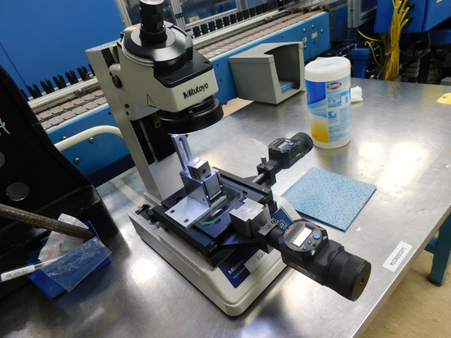 LOT: Mitutoyo TM Toolmakers Microscope, No.3 Arbor Press on 30" x 60 ...