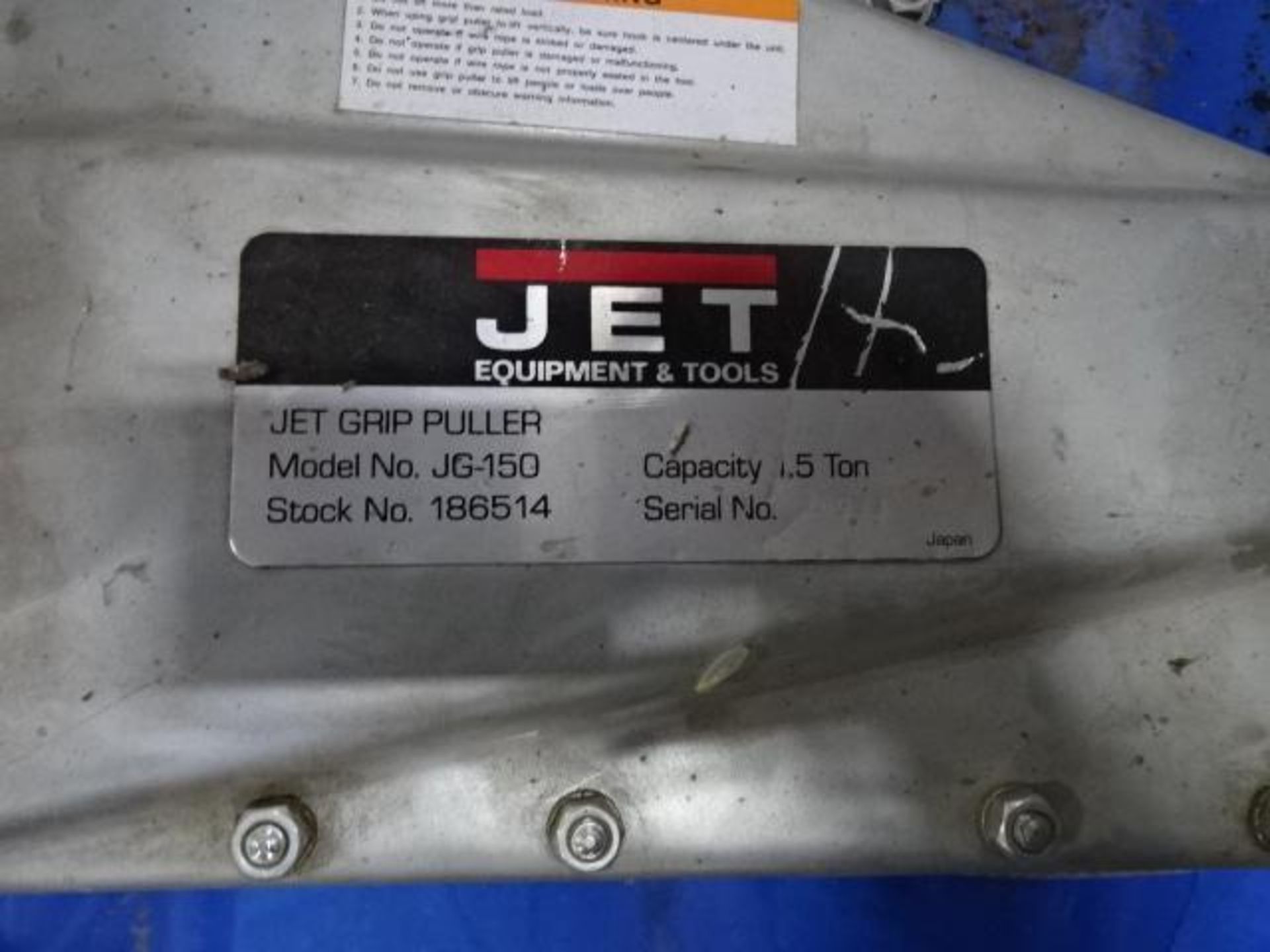 Jet JG-150 1.5 Ton Capacity Grip Puller - Image 2 of 2