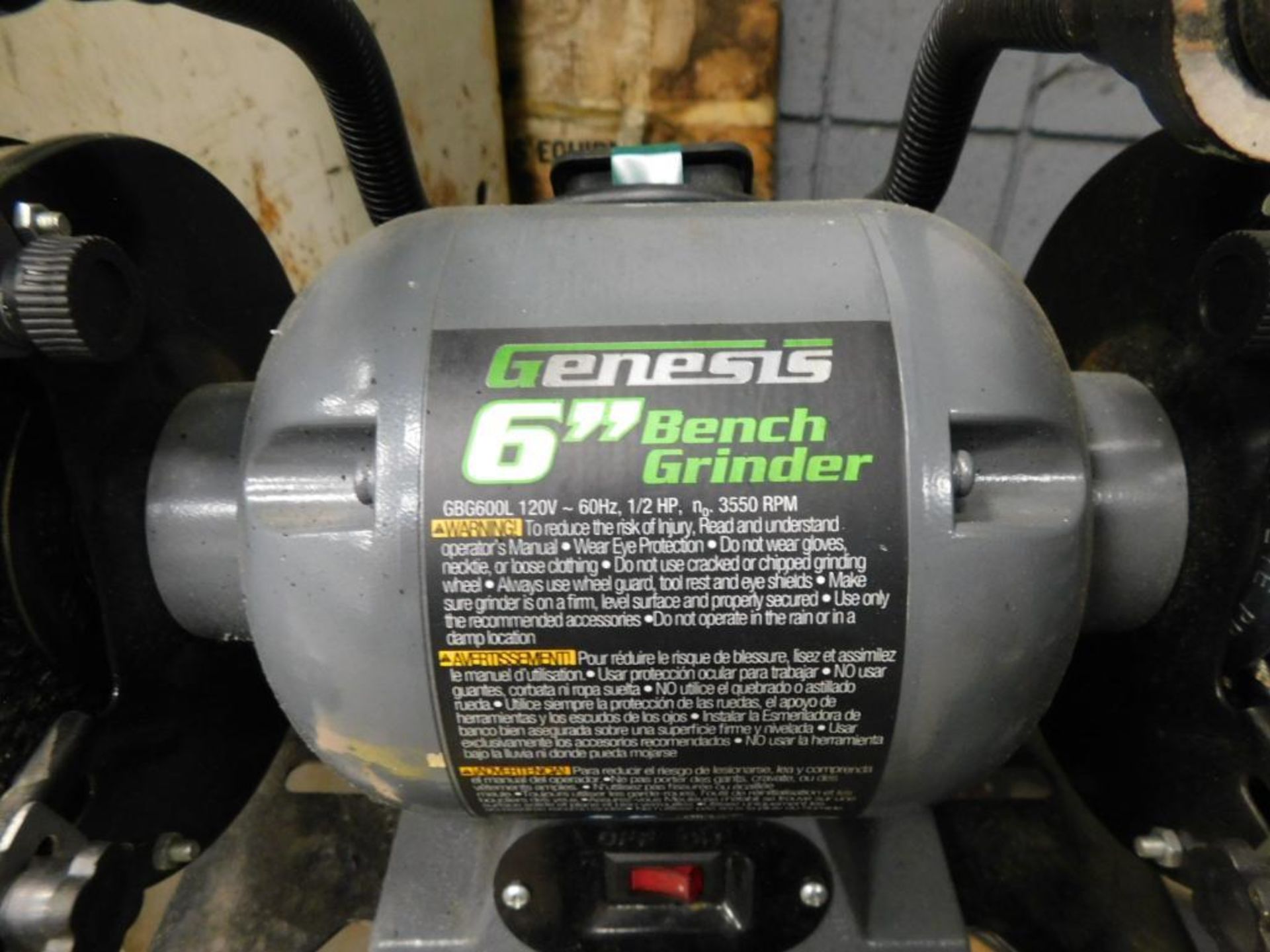 Genesis 6" Bench Grinder, 1/2 HP - Image 3 of 3