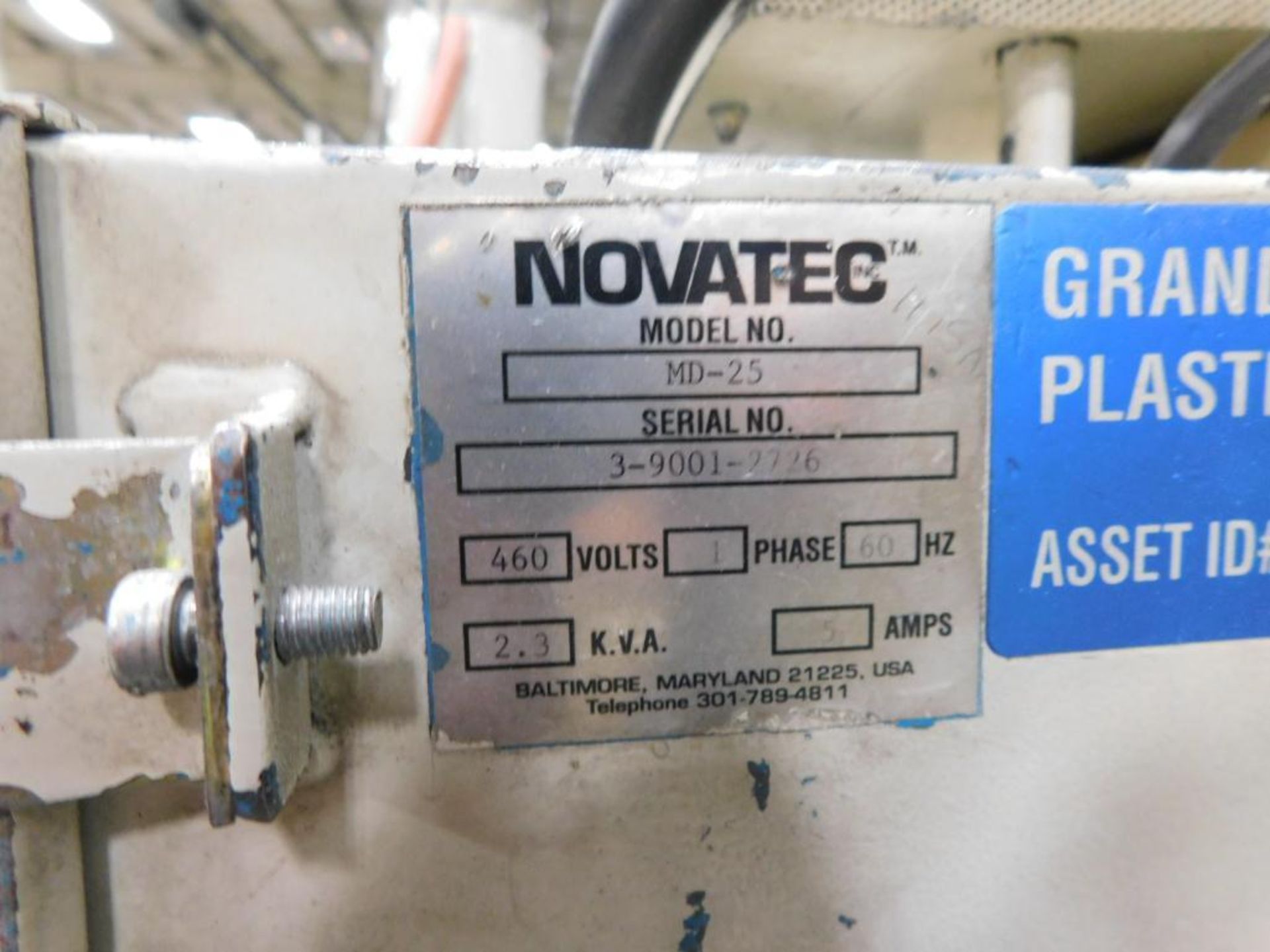 Novatec MB-25 100 Lb. Portable Material Dryer, S/N 3-9001-2726 - Image 5 of 5