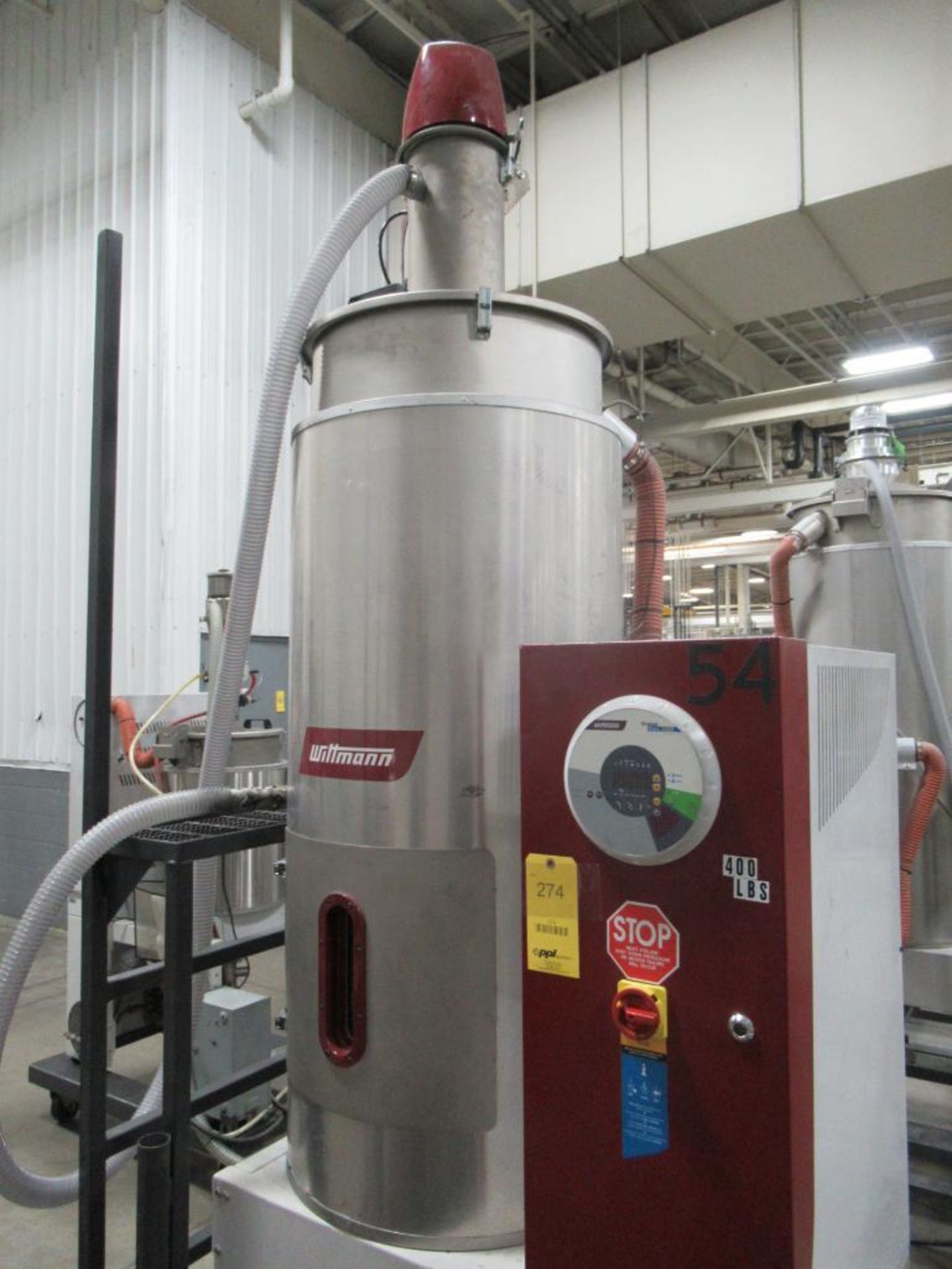 Wittmann Desiccant Material Dryer Unit, 565 Lb. Capacity Top Side Vacuum Loaded Gravity Bottom Disch - Image 4 of 5
