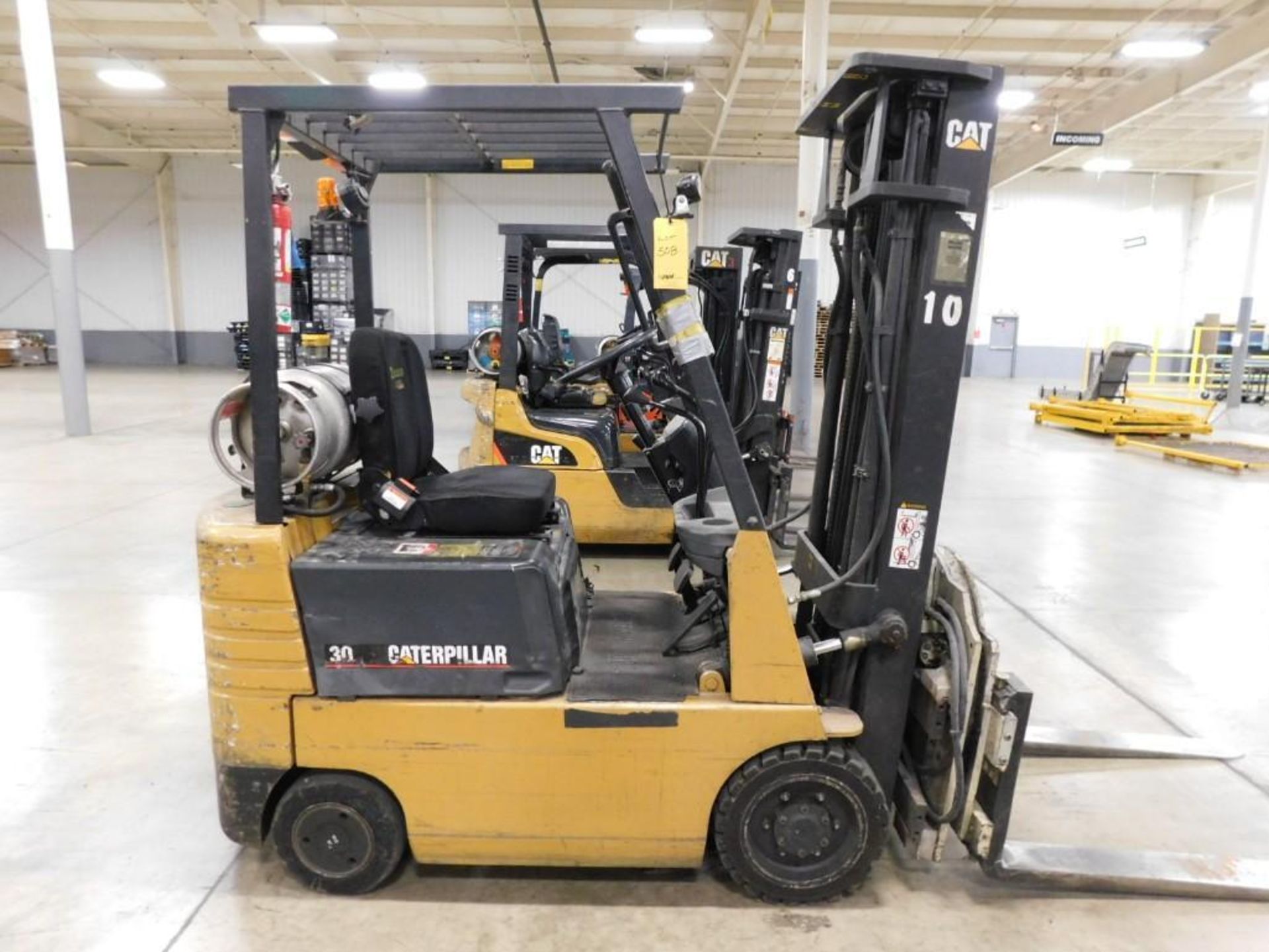 Caterpillar GC15 Fork Lift Truck , 1950 Lb. Max. Load Capacity, Overhead Guard, 3- Stage Mast, 190"