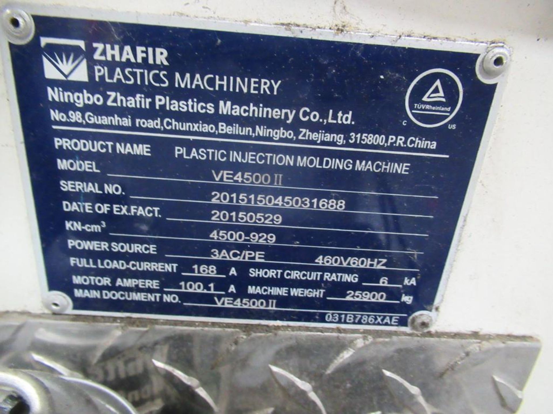 Haitian Zhafir Venus VE4500II Electric Plastic Injection Molding Machine 500-Ton, 29.81 oz. Shot Siz - Image 13 of 13