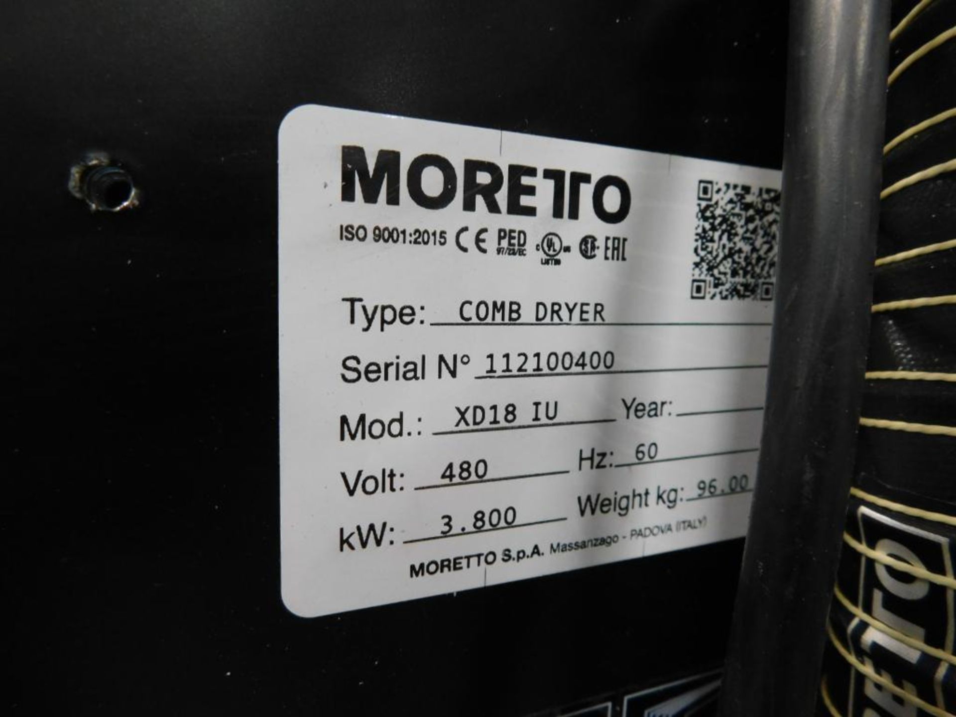Moretto OTX80 Portable Material Dryer 100 Lb. Capacity Top Loaded Insulated Hopper, AEC Vacuum Loade - Image 7 of 8