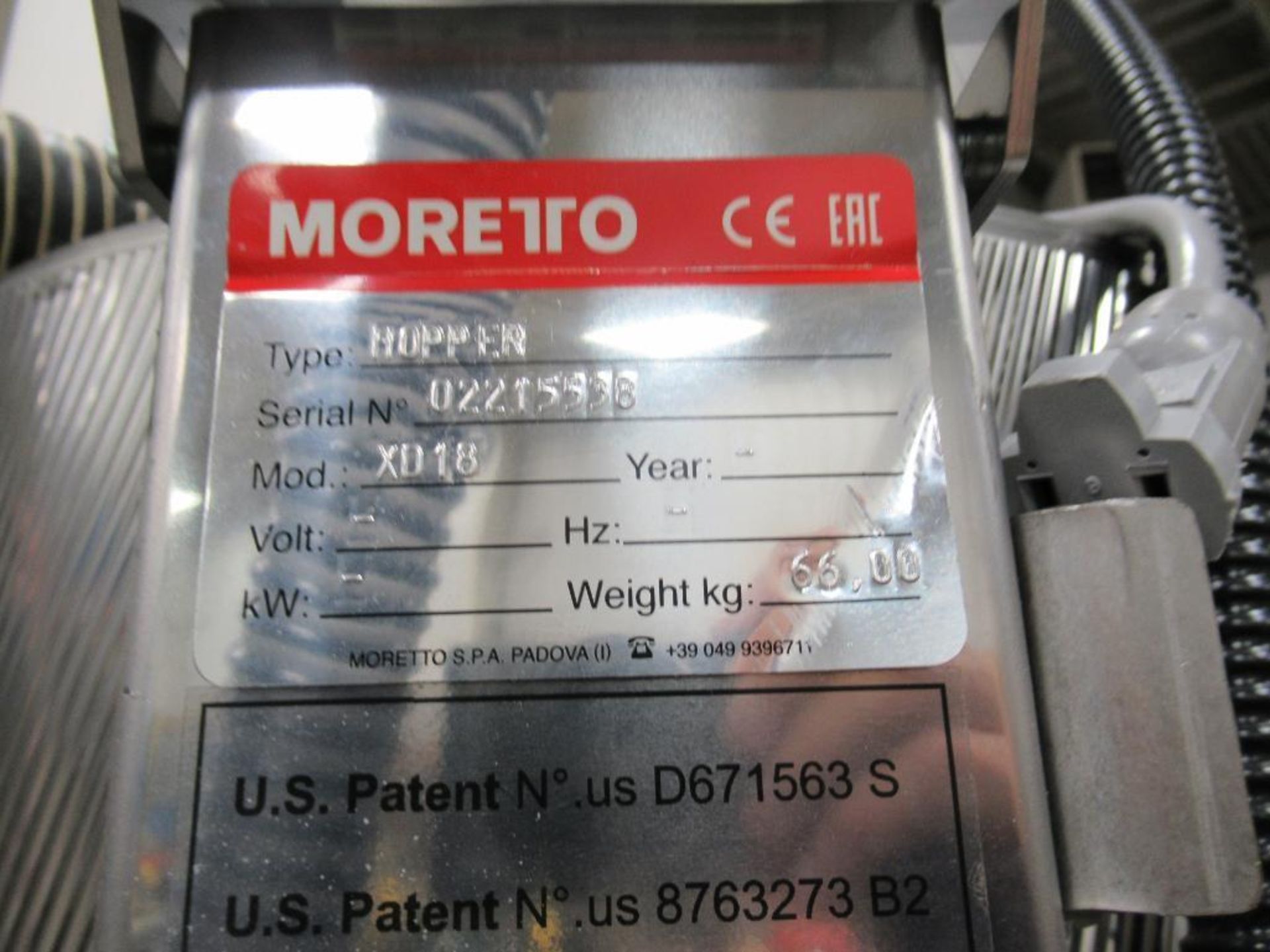 Moretto XD18 Portable Material Dryer 150 Lb. Capacity Top Loaded Insulated Hopper, AEC Vacuum Loader - Image 11 of 11