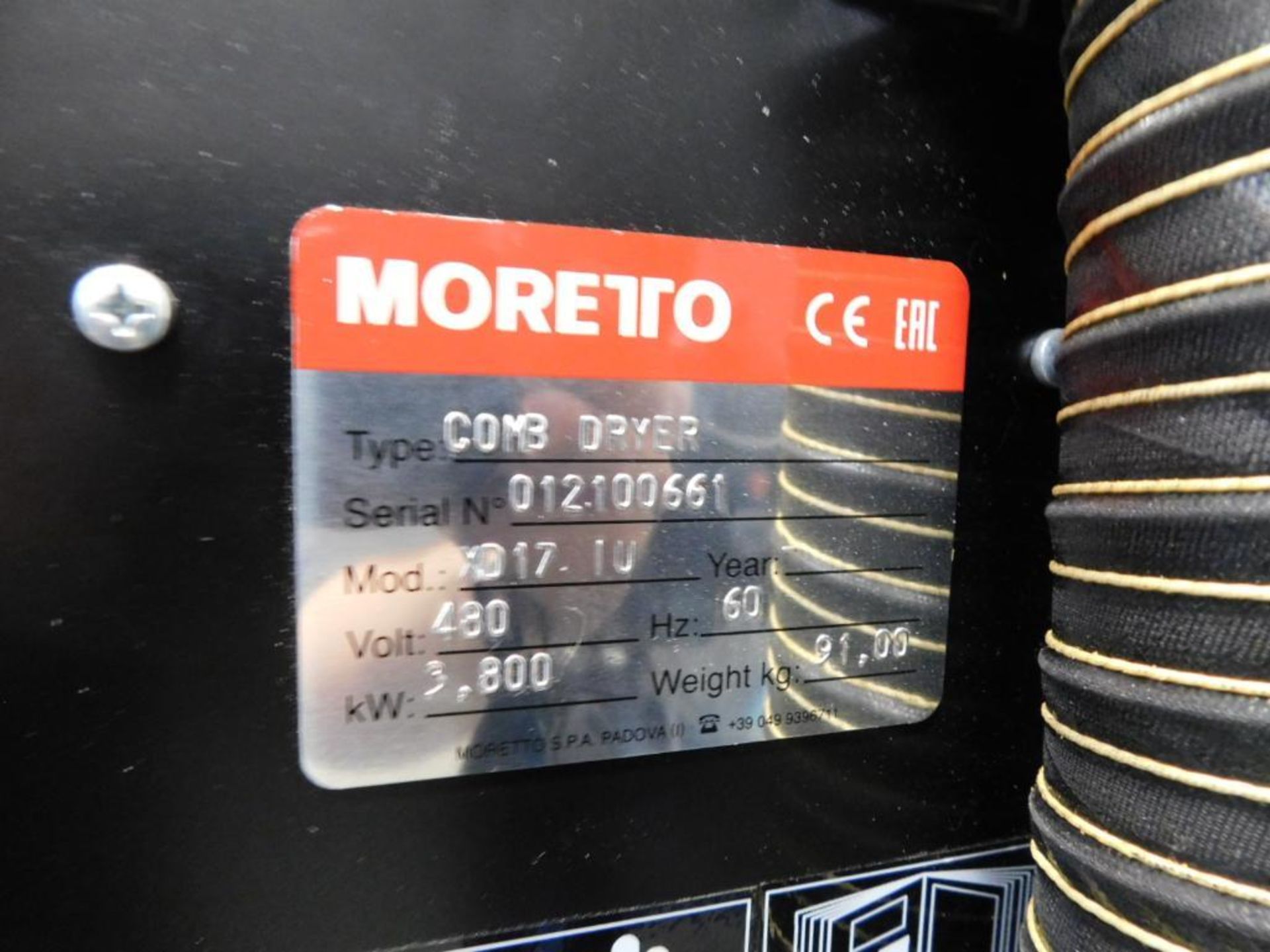 Moretto OTX80 Portable Material Dryer 100 Lb. Capacity Top Loaded Insulated Hopper, AEC Vacuum Loade - Image 7 of 9