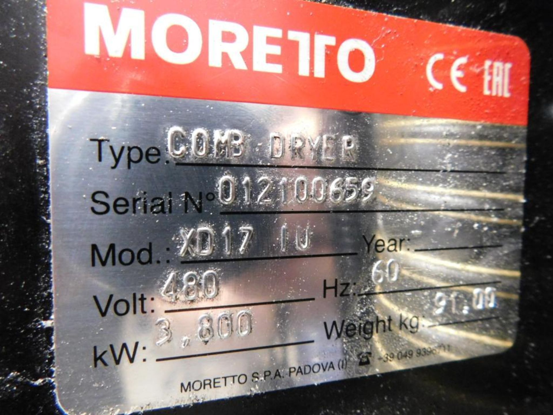 Moretto OTX80 Portable Material Dryer 100 Lb. Capacity Top Loaded Insulated Hopper, AEC Vacuum Loade - Image 8 of 10