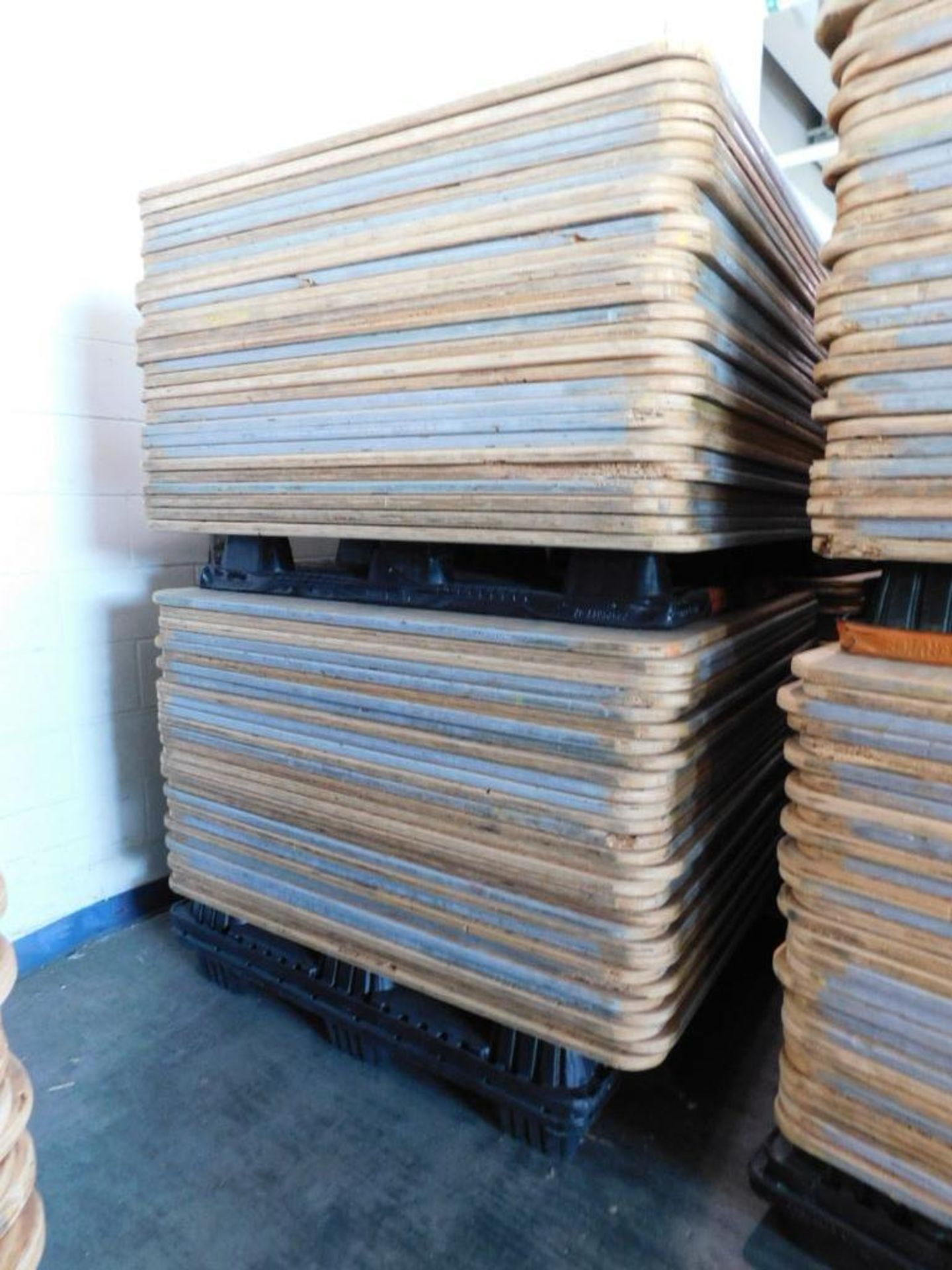LOT: Large Quantity of 50" x 50" Wood Paper Roll Pallets on (12) Plastic Pallets (LOCATION: IN MAIL - Image 8 of 8