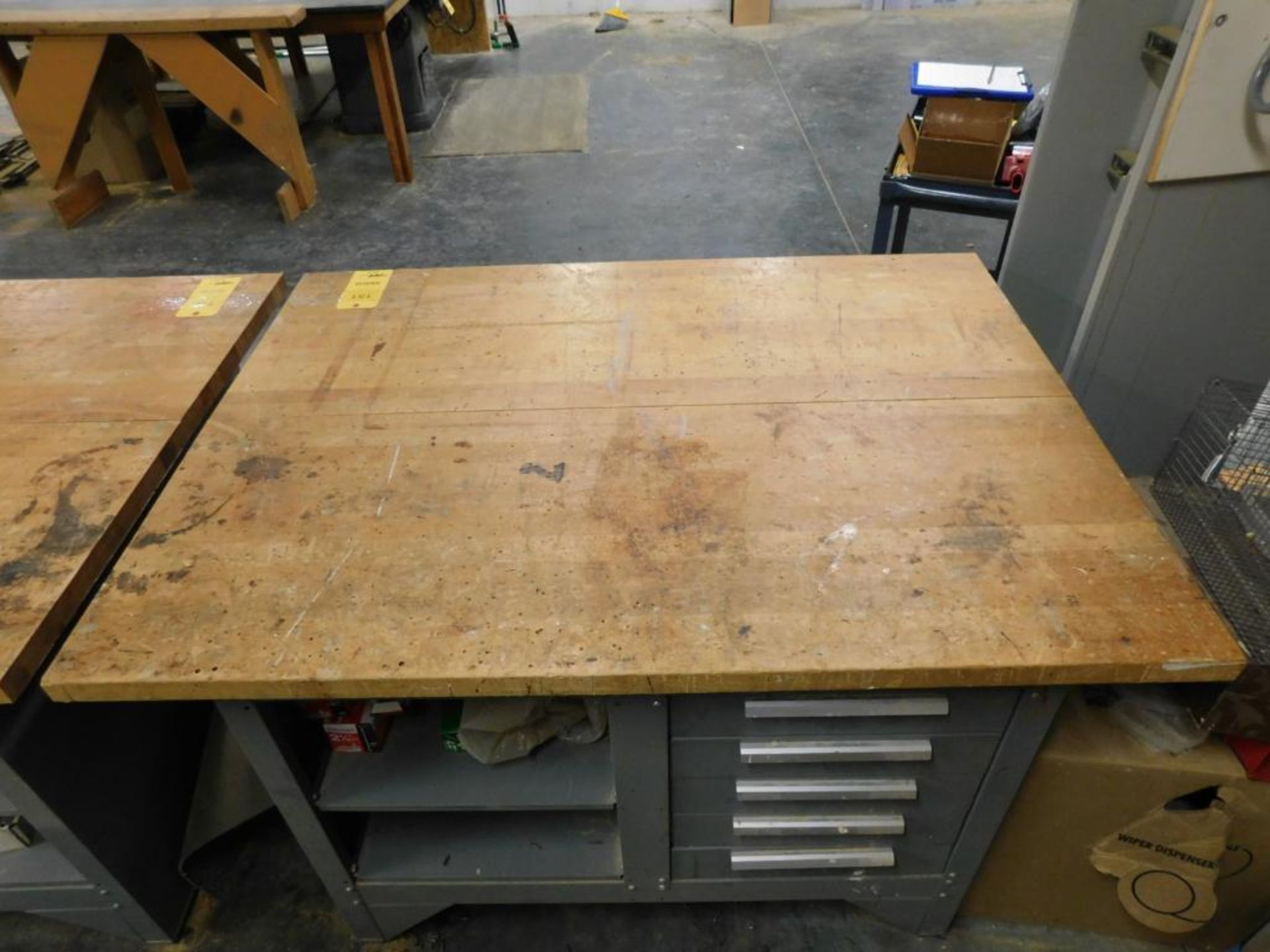 LOT: (2) Kennedy 54" x 20" Maple Top 5-Drawer Work Benches w/Contents of Wood Work Supplies (LOCATIO - Image 3 of 12