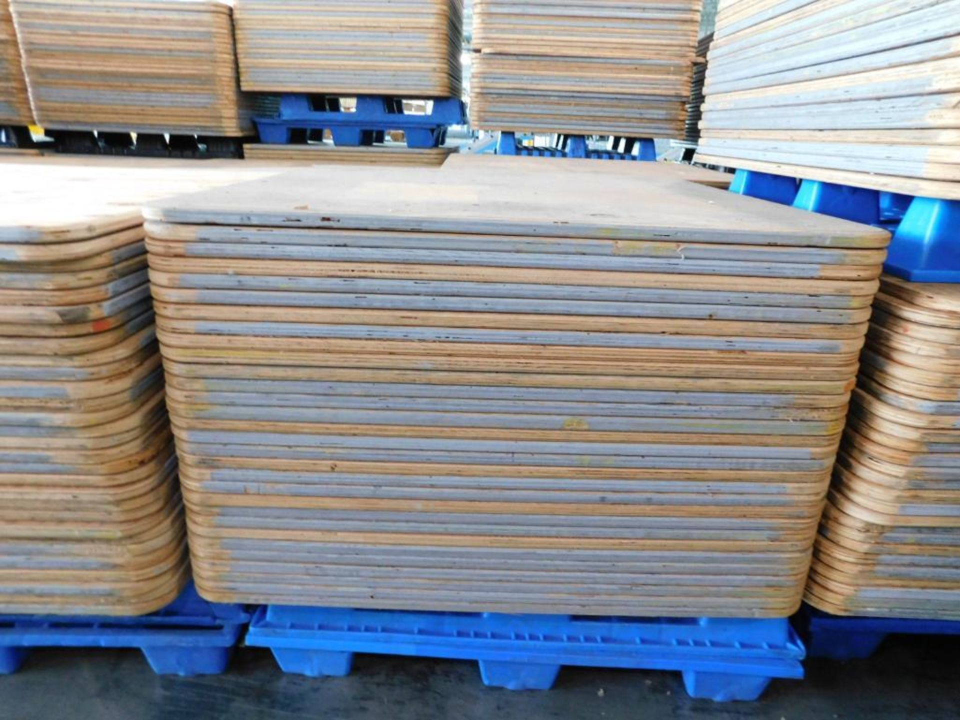 LOT: Large Quantity of 50" x 50" Wood Paper Roll Pallets on (7) Plastic Pallets (LOCATION: IN MAIL R - Image 4 of 6