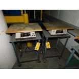 LOT: (2) FMC Syntron J-50 Paper Joggers w/22" x 17" Flat Deck on Rolling Stand (LOCATION: IN MAIL RO