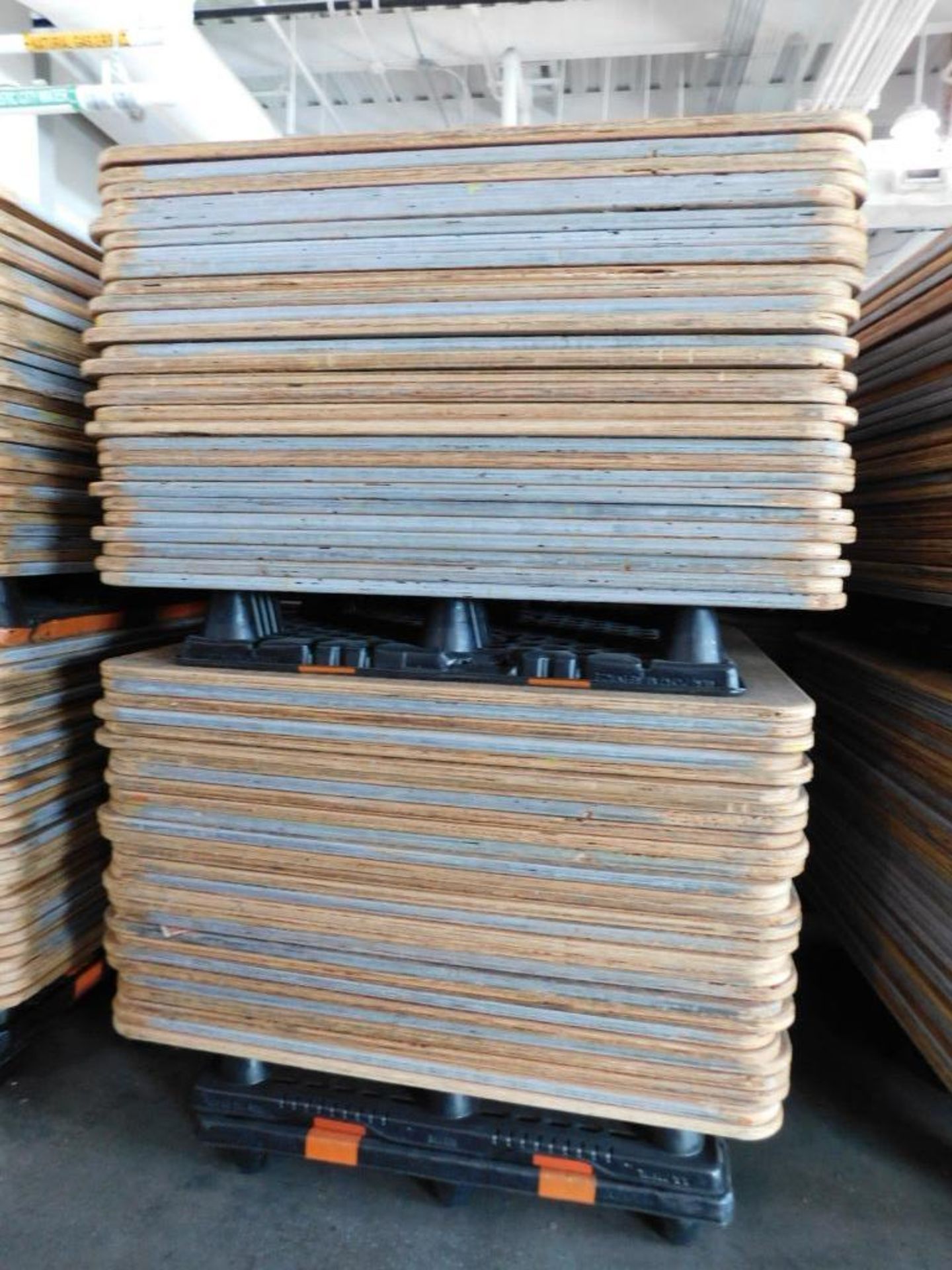 LOT: Large Quantity of 50" x 50" Wood Paper Roll Pallets on (12) Plastic Pallets (LOCATION: IN MAIL - Image 6 of 8