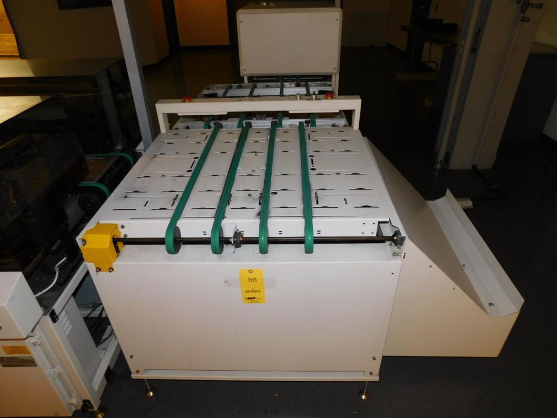 LOT: (1) K & F Model UTM GR-129 Conveyor Table, S/N 0514, (1) K & F 0066151 GR-001 2-POS Stacker, S/