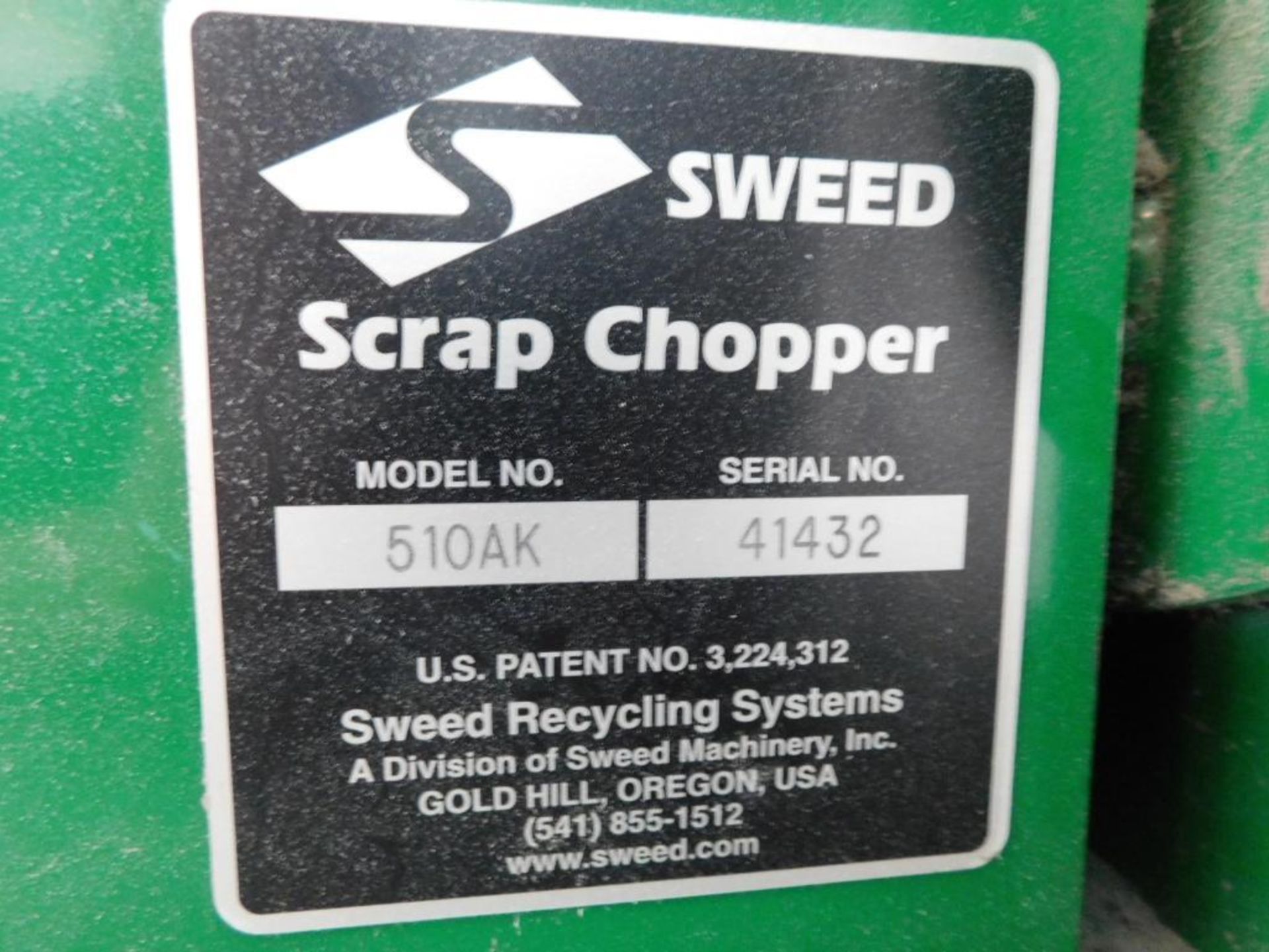 Sweed Model 510AK Scrap Chopper, S/N 41432 (LOCATION: IN MAIL ROOM, 2ND FLOOR) - Image 6 of 6
