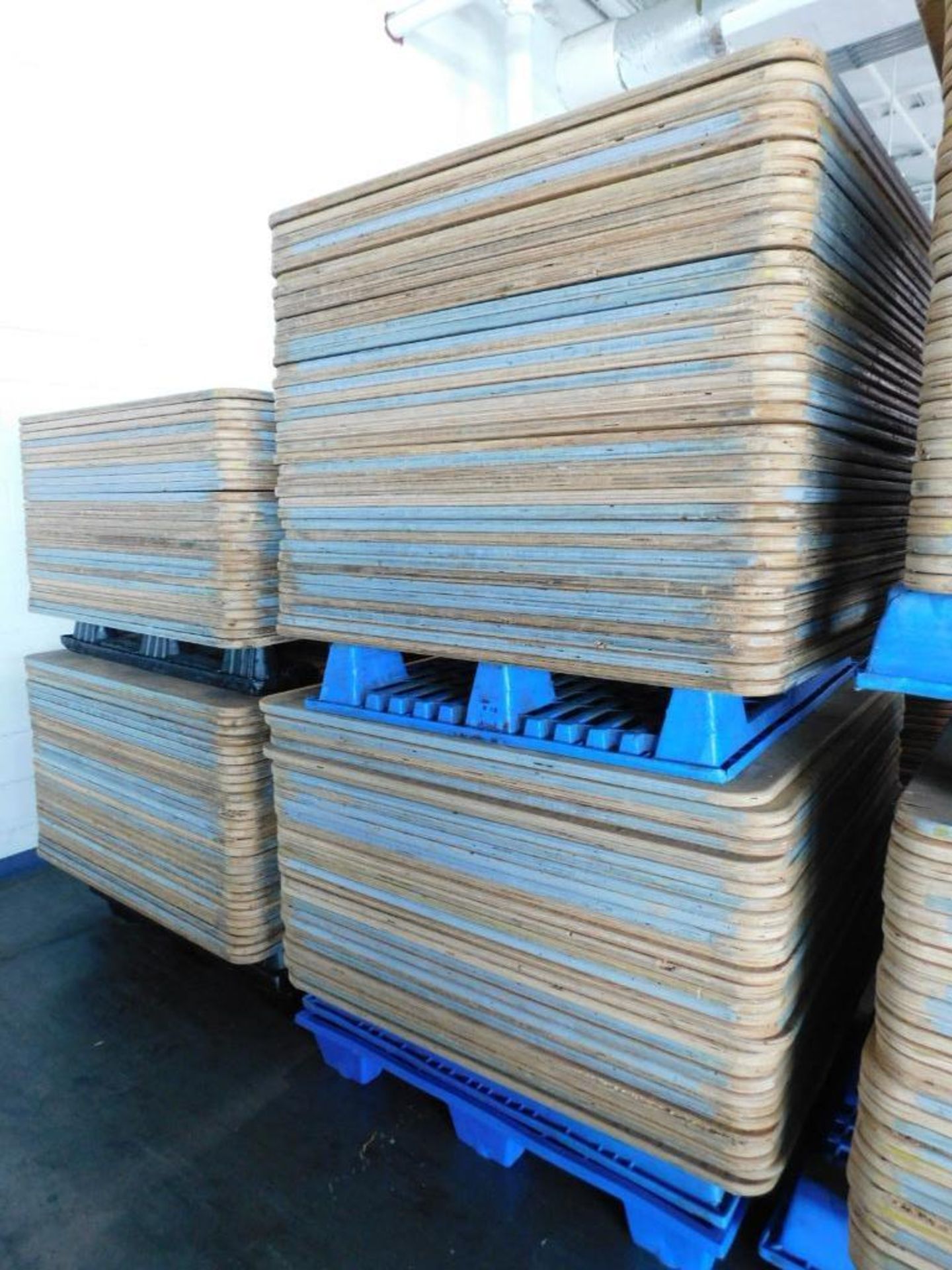 LOT: Large Quantity of 50" x 50" Wood Paper Roll Pallets on (12) Plastic Pallets (LOCATION: IN MAIL - Image 7 of 7