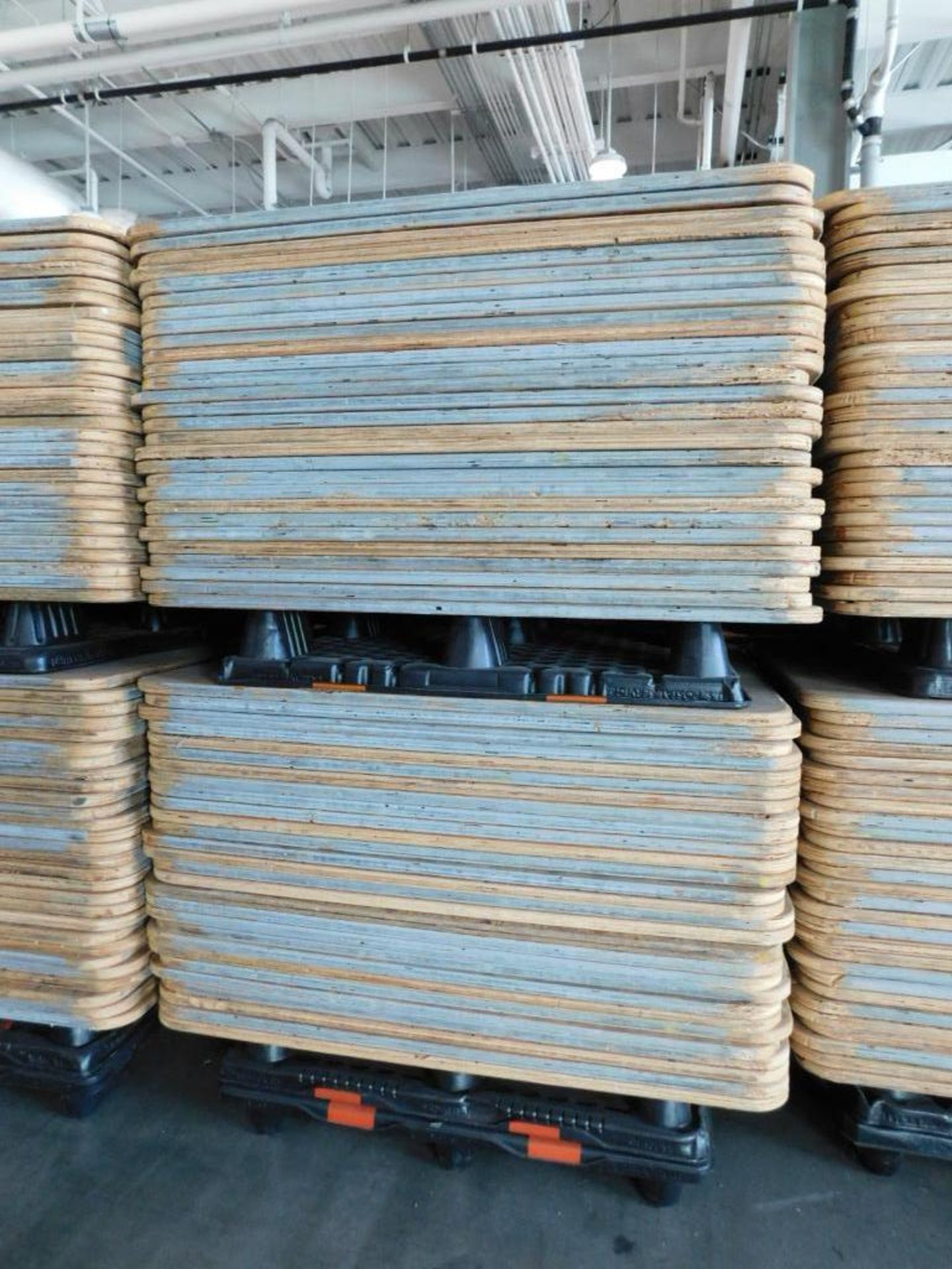 LOT: Large Quantity of 50" x 50" Wood Paper Roll Pallets on (12) Plastic Pallets (LOCATION: IN MAIL - Image 4 of 8