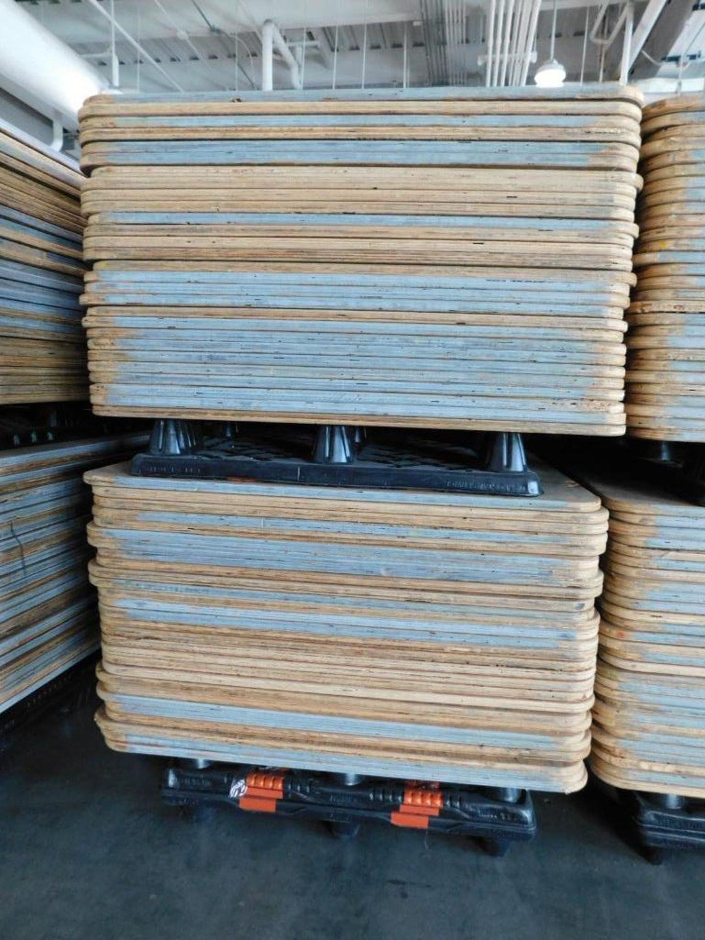 LOT: Large Quantity of 50" x 50" Wood Paper Roll Pallets on (12) Plastic Pallets (LOCATION: IN MAIL - Image 5 of 8