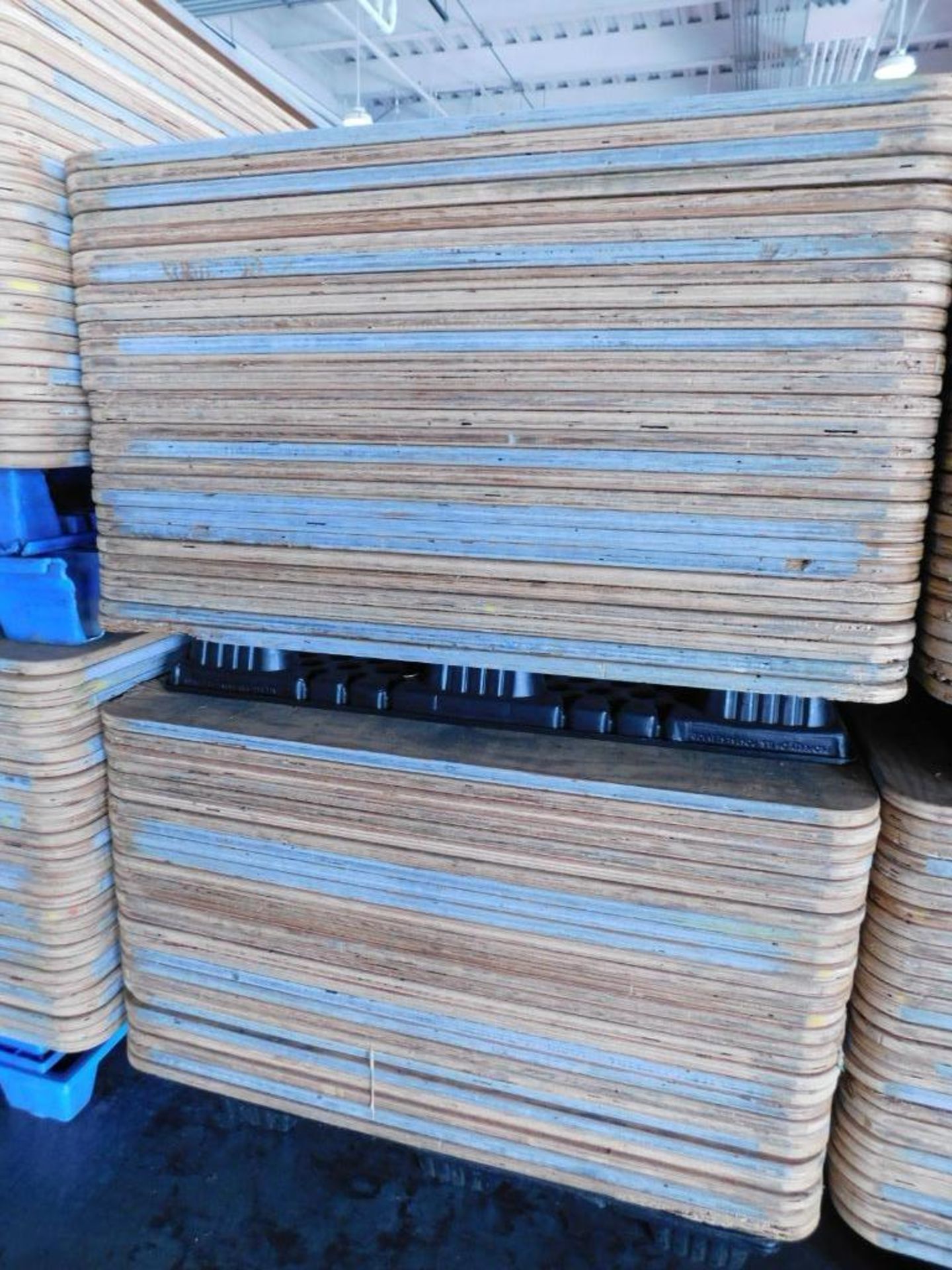 LOT: Large Quantity of 50" x 50" Wood Paper Roll Pallets on (12) Plastic Pallets (LOCATION: IN MAIL - Image 5 of 7
