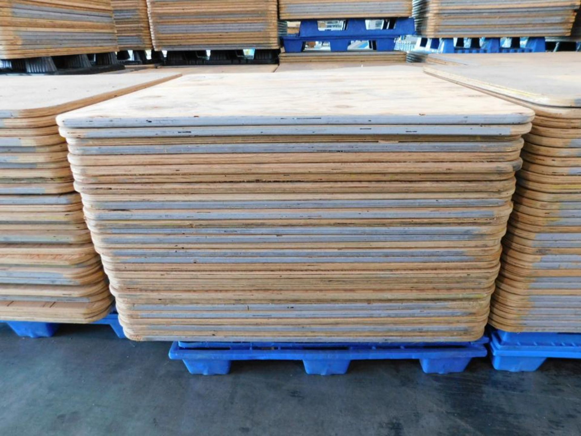 LOT: Large Quantity of 50" x 50" Wood Paper Roll Pallets on (7) Plastic Pallets (LOCATION: IN MAIL R - Image 5 of 6