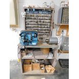 LOT: Key Making Station ILCO KD50A Cylinder Key Duplicator, Dayton 1/3 HP Deburrer, Large Assortment