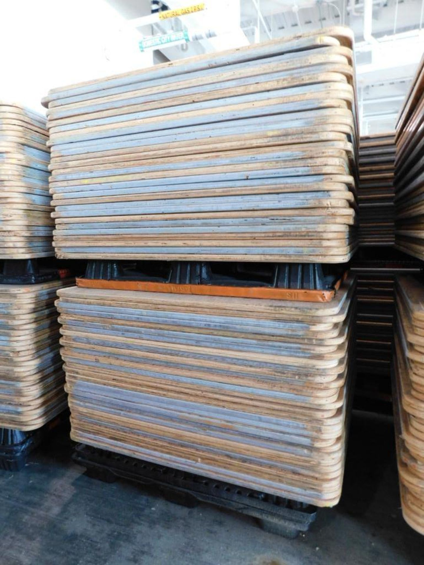 LOT: Large Quantity of 50" x 50" Wood Paper Roll Pallets on (12) Plastic Pallets (LOCATION: IN MAIL - Image 7 of 8