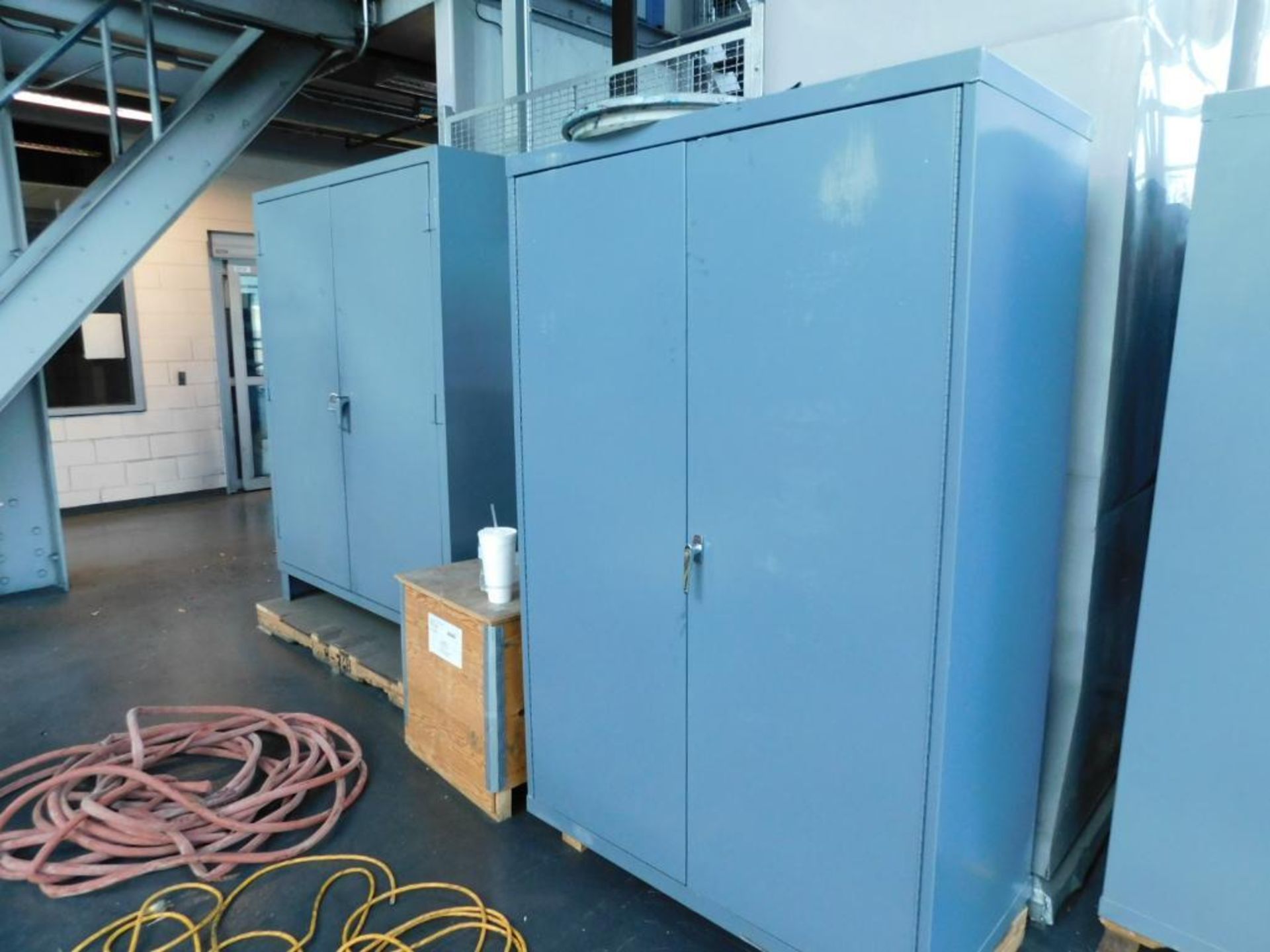 LOT: (1) Durham Mfg. HD Cabinet, (9) Assorted Cabinets (LOCATION: OUTSIDE PRESS CONTROL ROOM, 2ND FL