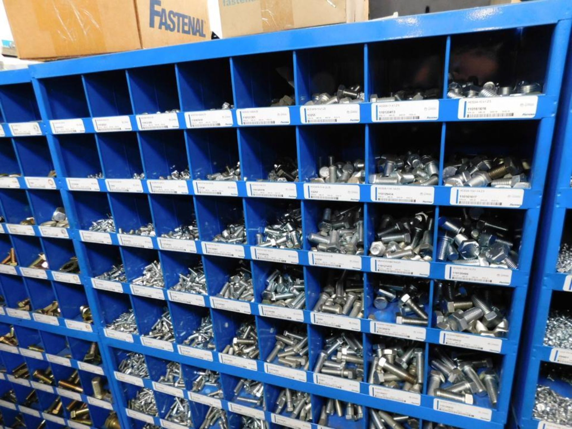 LOT: (5) Sections Fastenal Compartment Organizers w/Contents of Assorted Hardware, Bolts, Screws, et - Image 6 of 11