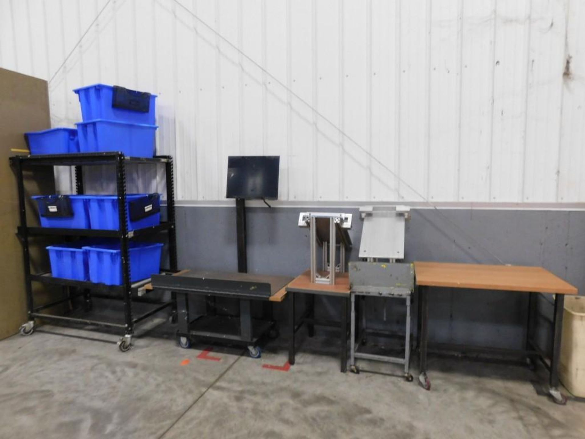 LOT: Contents Inside Safety Cage of: (2) 8' x 4' Stainless Steel Top Tables w/Overhead Lights, (4) H - Image 4 of 11