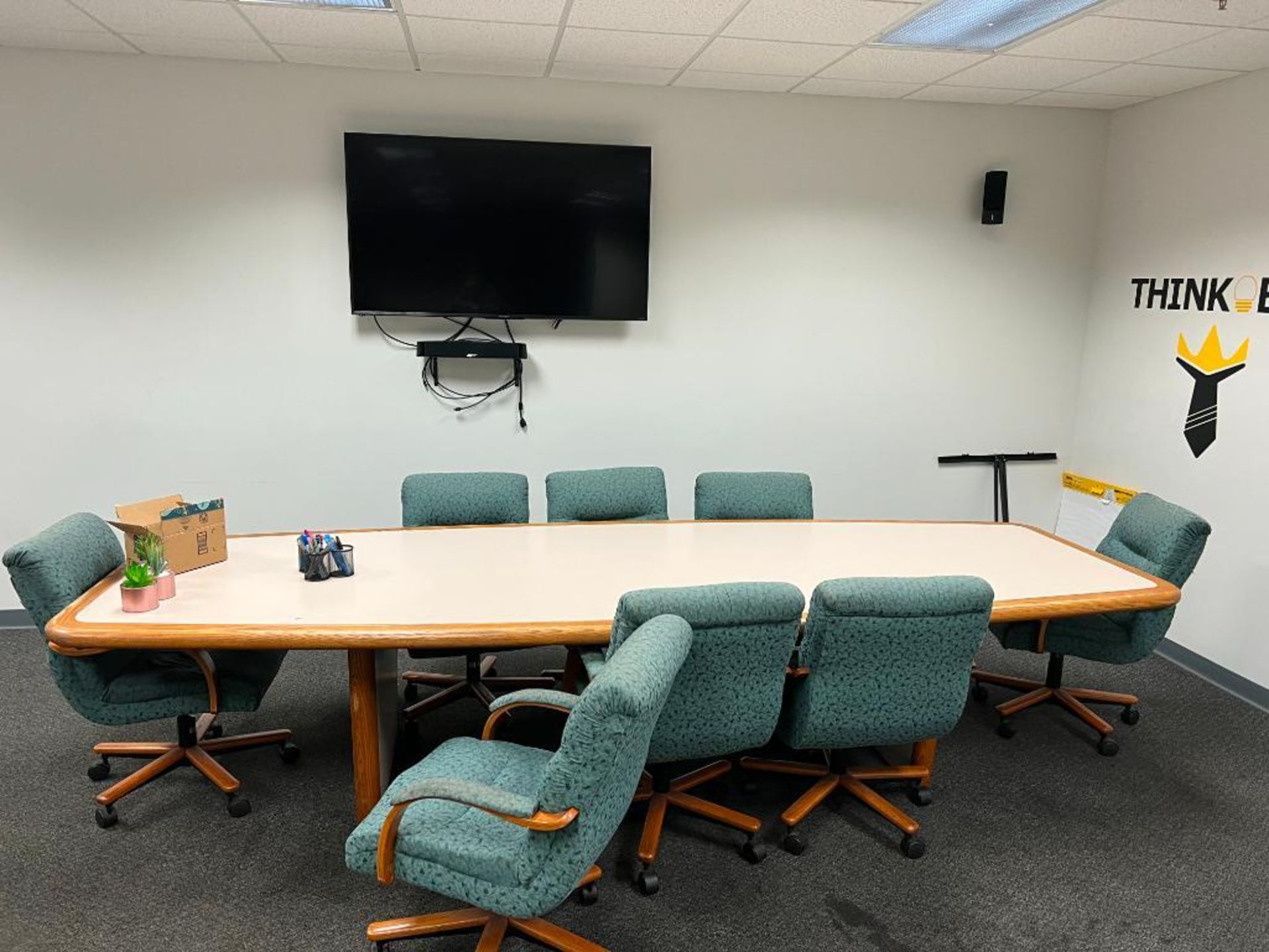 LOT: Contents of Mezzanine Offices: (20) Assorted Chairs, (2) Office Desks, Sony 52" TV, Tables, etc - Image 6 of 18